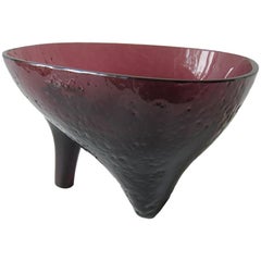 Wayne Husted For Blenko Modernist Glass High Heel Vase Bowl