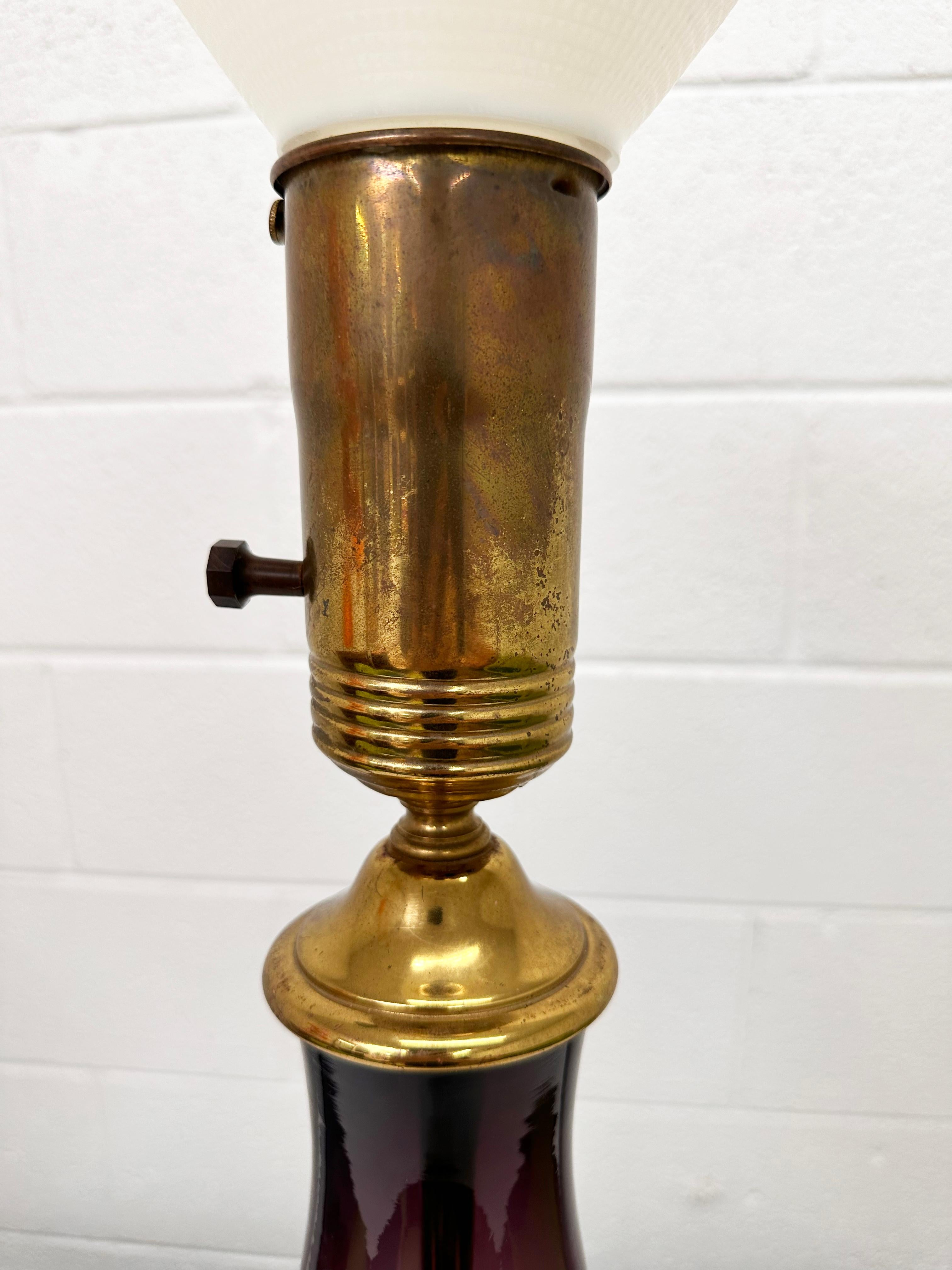 Wayne Husted for Blenko Lilac Model #5815L Decanter Table Lamp For Sale 10
