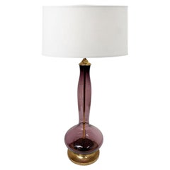Wayne Husted for Blenko Lilac Model #5815L Decanter Converted to Table Lamp
