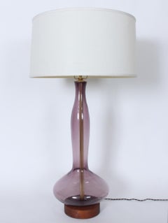 Wayne Husted for Blenko Lampe de table Mulberry Decanter Glass, C. 1958