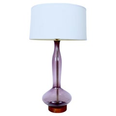 Wayne Husted for Blenko Lampe de table Mulberry Decanter Glass, C. 1958
