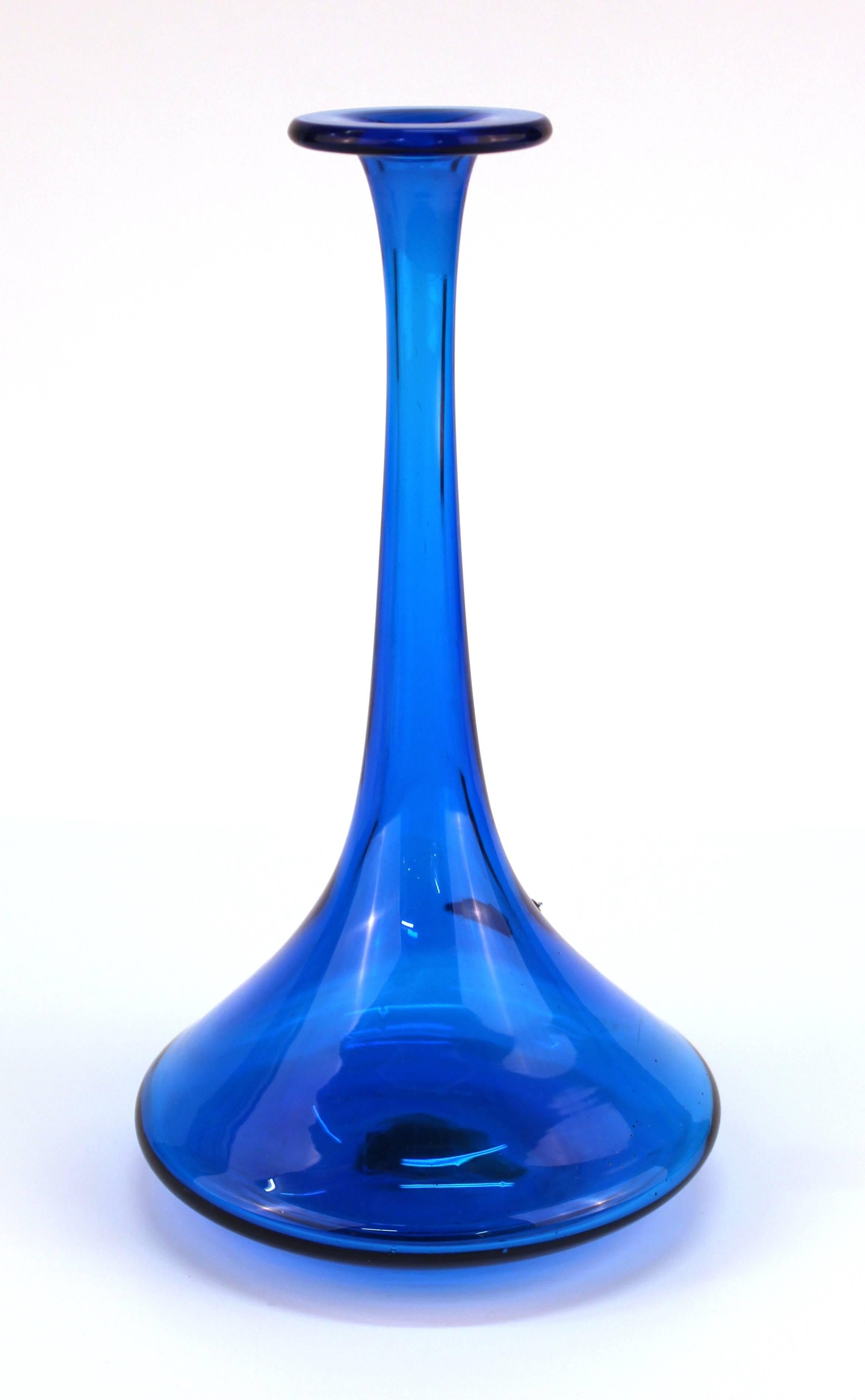 Mid-Century Modern Wayne Husted for Blenko Turquoise 'Shot Glass' Decanter