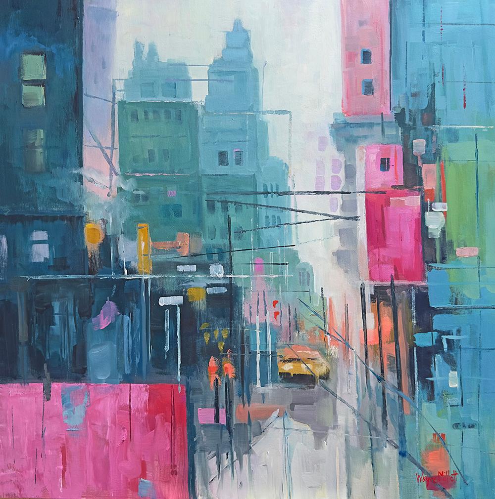 Wayne Millett Abstract Painting – In der Stadt
