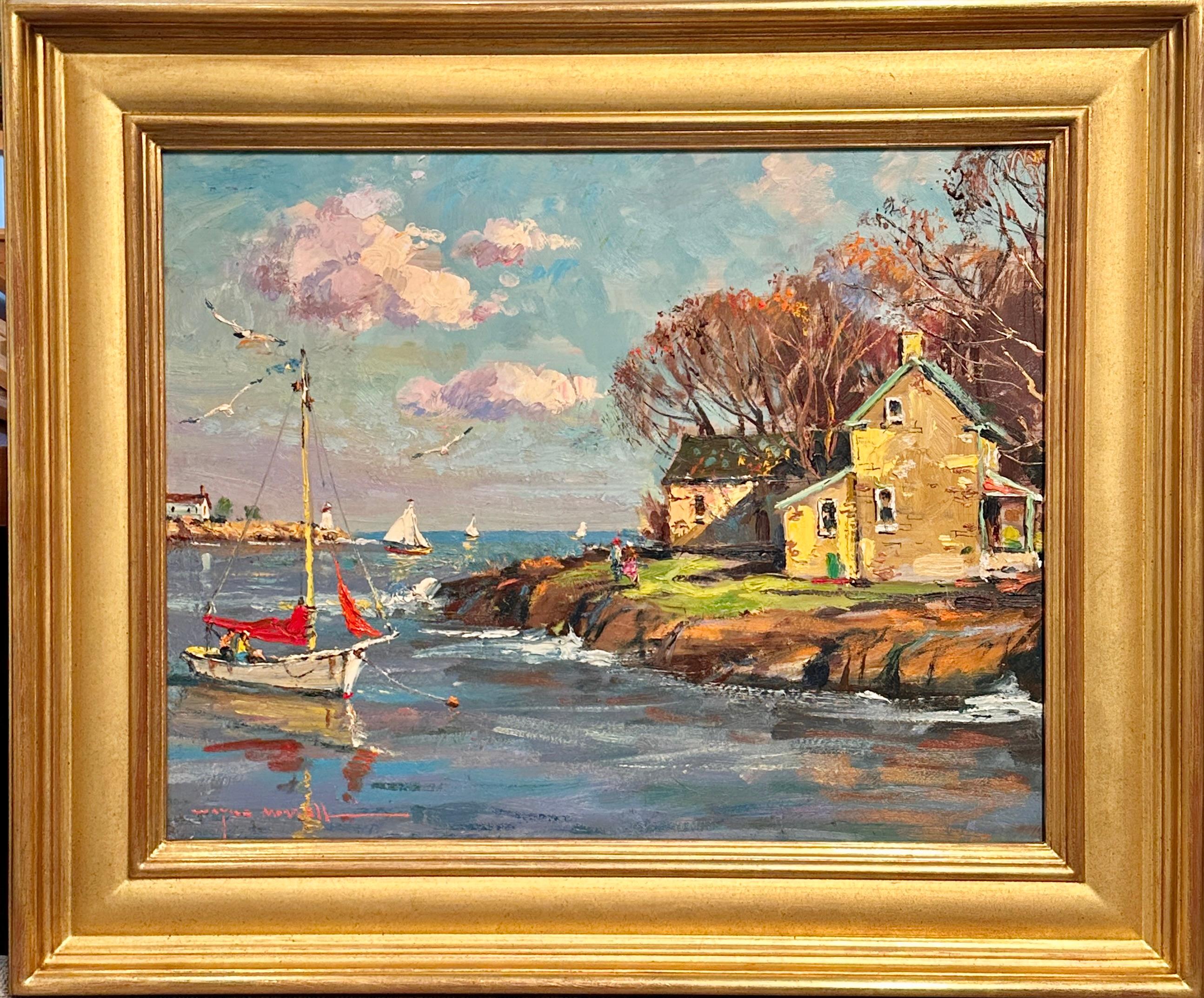 Cape Ann Artist Wayne B. Morrell Coastal Landscape Scene Rockport, Mass - Painting by Wayne Morrell