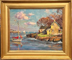 Cape Ann Artist Wayne B. Morrell Coastal Landscape Scene Rockport, Mass