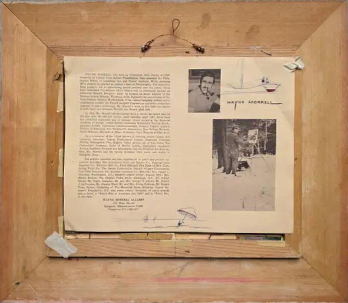 Navigation dans le port de Rockport - Marron Landscape Painting par Wayne Morrell