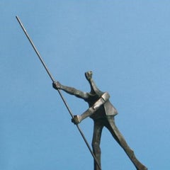 Prova d'artista "Marcos", bronzo di un uomo che rema una barca