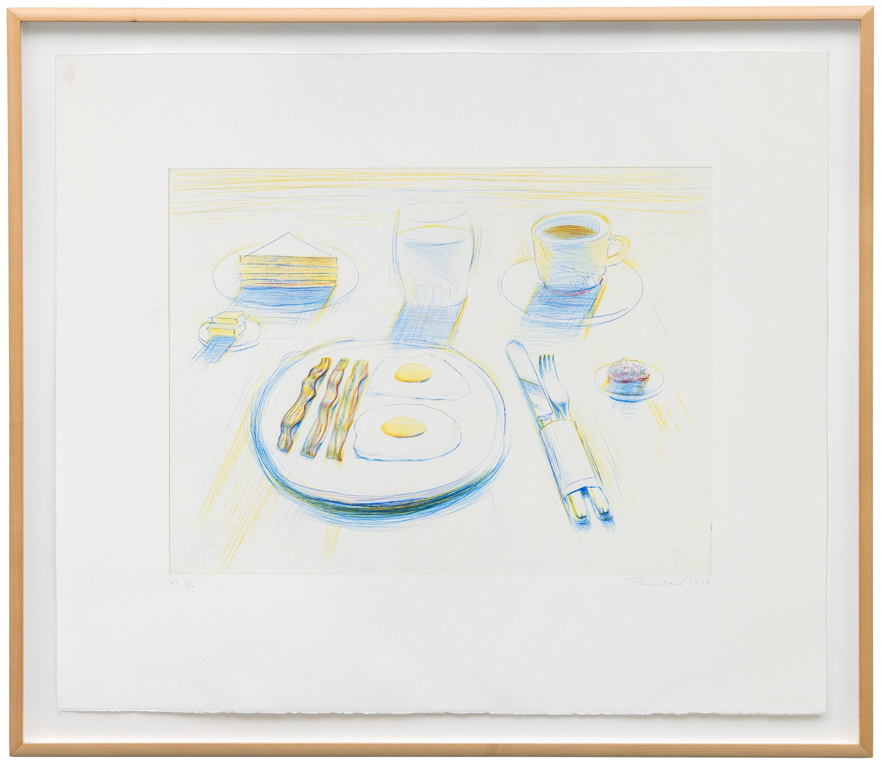 Breakfast - Pop Art, Post War, Color Etching, 1995 - Print by Wayne Thiebaud