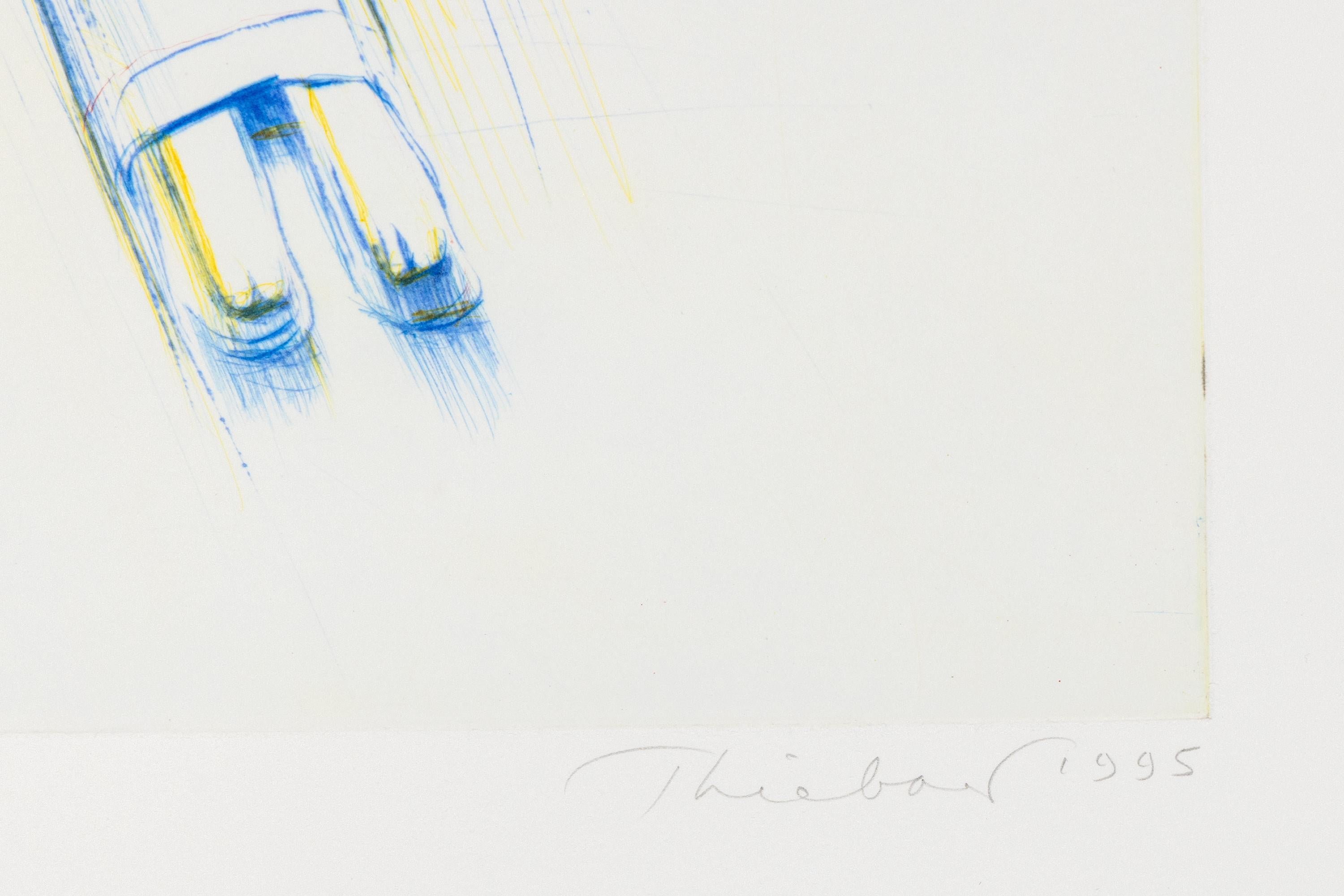 Breakfast - Pop Art, Post War, Color Etching, 1995 - Gray Still-Life Print by Wayne Thiebaud