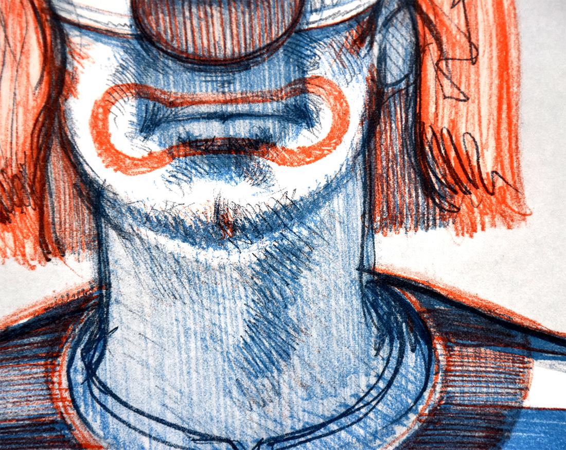 Clown, from Recent Etchings I - Gray Figurative Print by Wayne Thiebaud