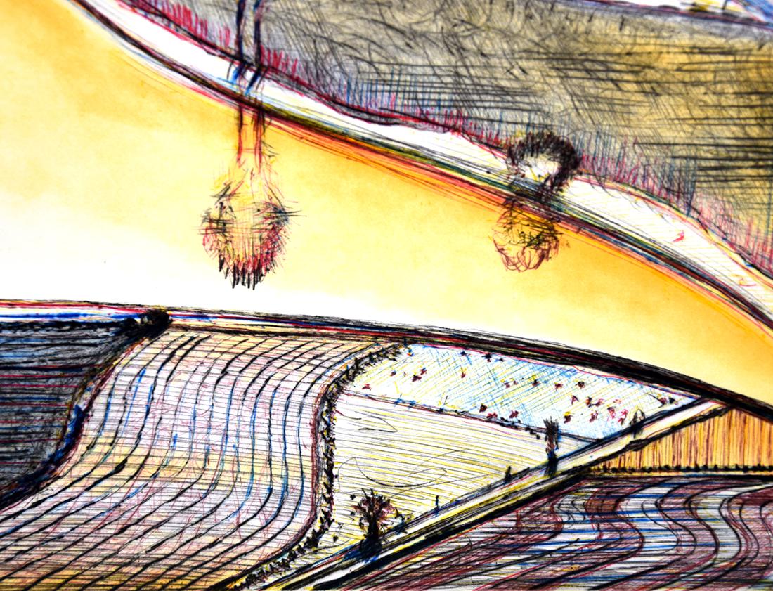 Hill River - Modern Print by Wayne Thiebaud