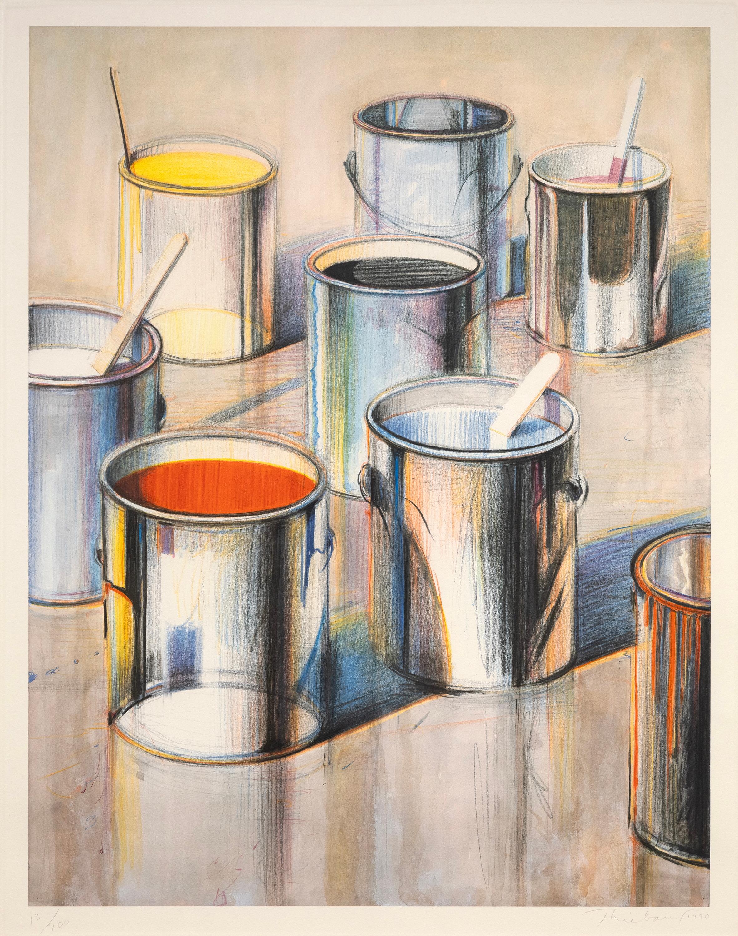 Wayne Thiebaud Still-Life Print - Paint Cans