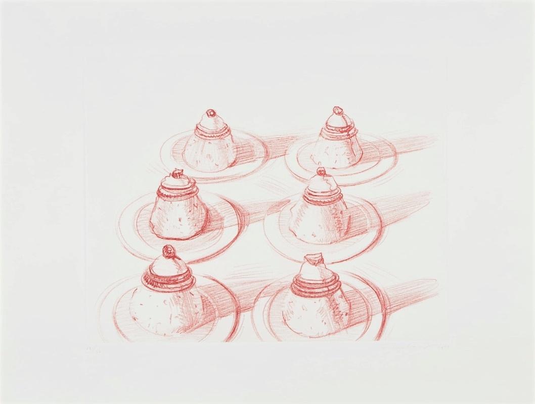 Six Italian Desserts - Print by Wayne Thiebaud