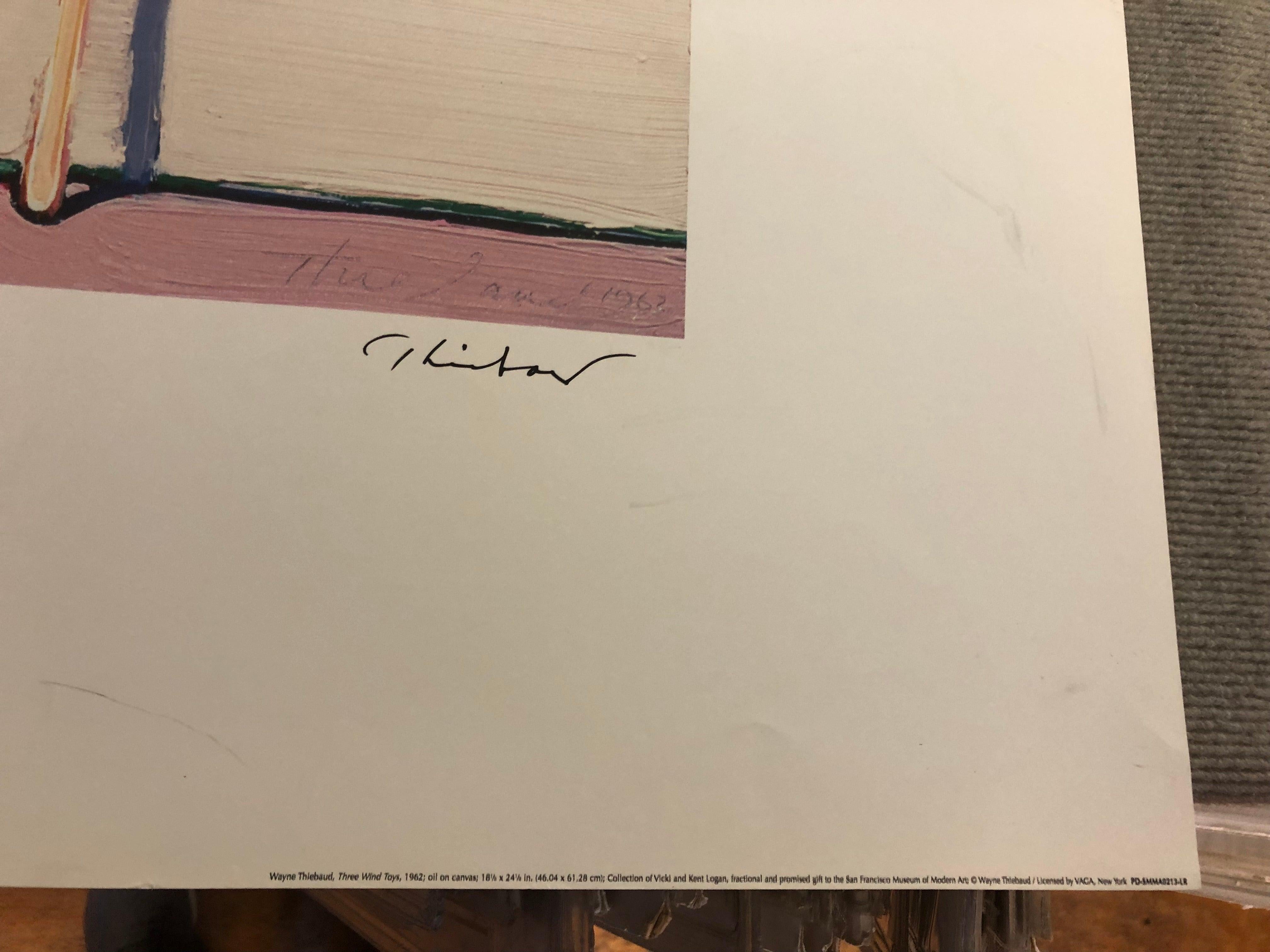 WAYNE THIEBAUD (nach) Drei- Wind-Spielzeug  - Autographen im Angebot 4