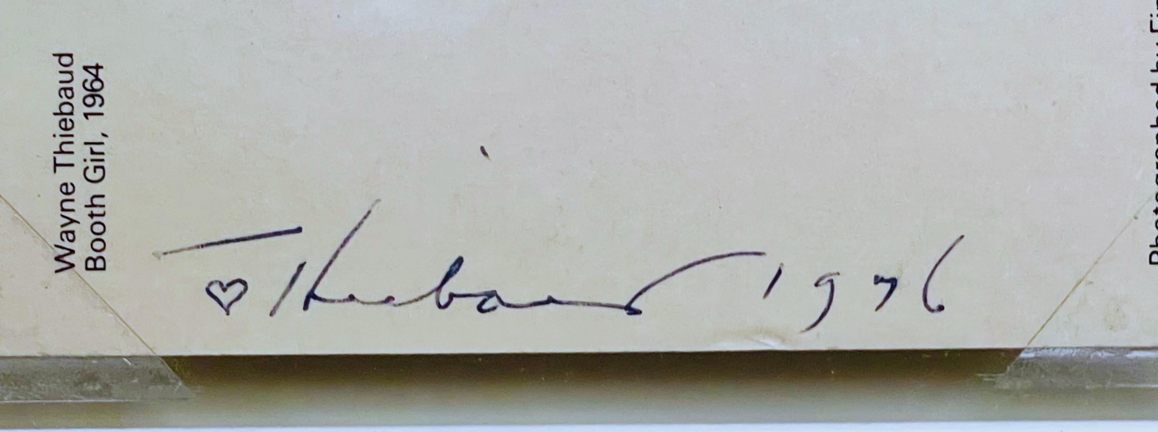 Wayne Thiebaud, Arts Council of UK 1960's postcard hand signed, dated '76 Framed 3