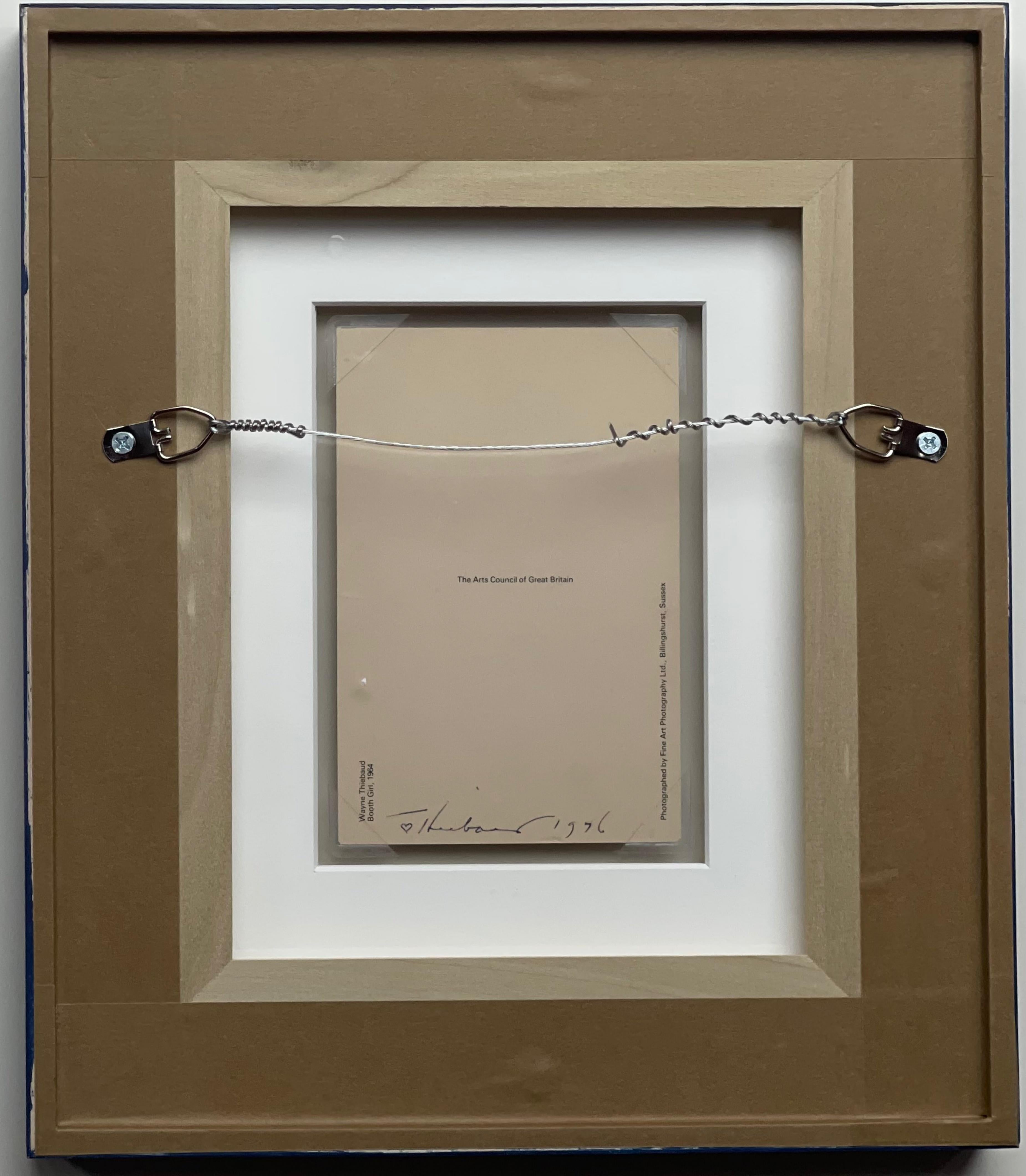 Wayne Thiebaud, Arts Council of UK 1960's postcard hand signed, dated '76 Framed 4