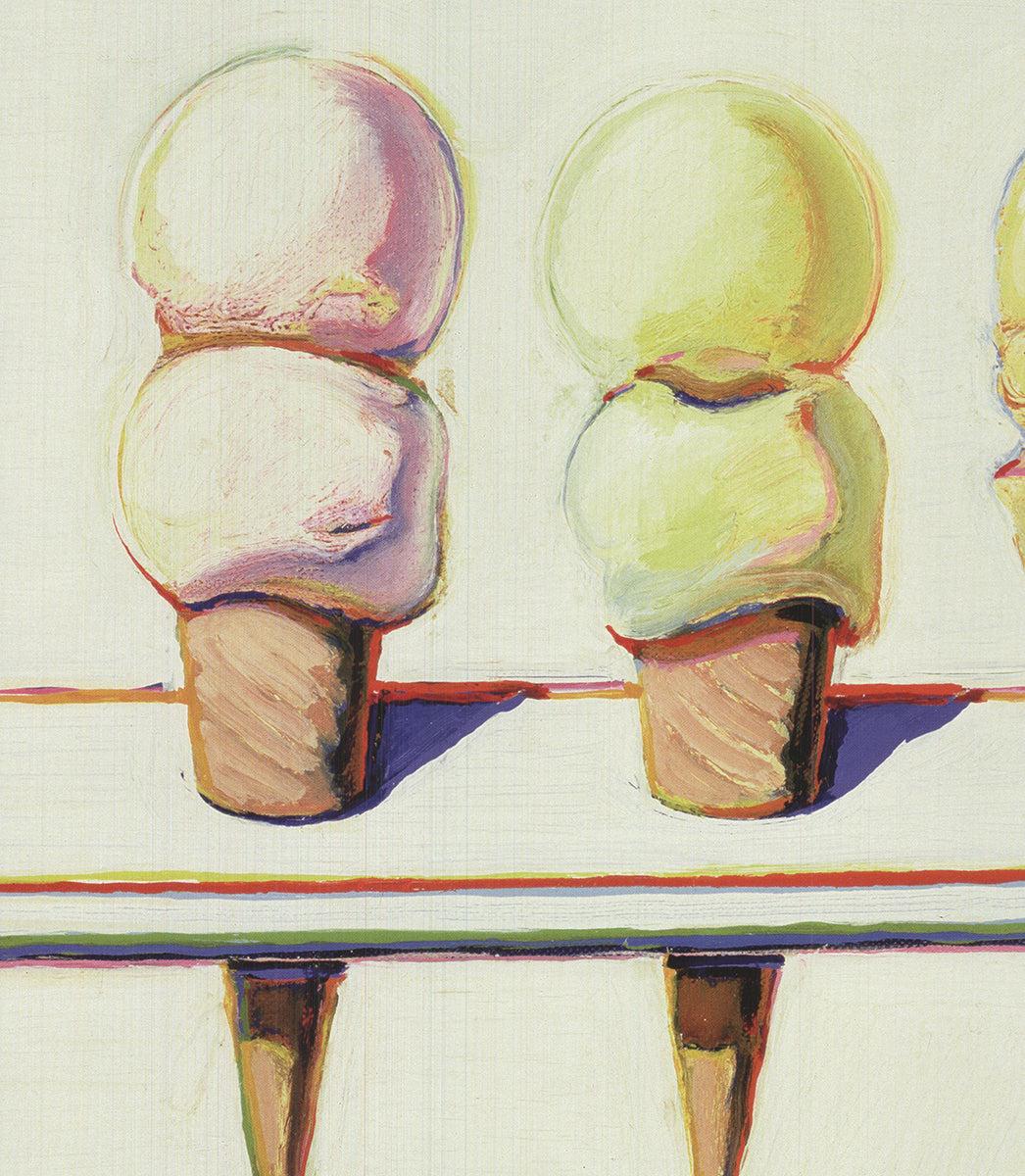 Wayne Thiebaud 'Four Ice Cream Cones' 2010- Offset Lithograph For Sale 2