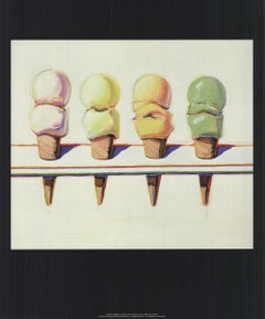 Wayne Thiebaud « Four Ice Cream Cones » 2010- Lithographie offset