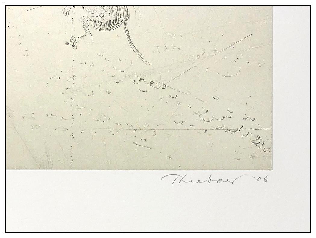 Wayne Thiebaud Original Seven Dogs Drypoint Etching Hand Signed Framed Artwork For Sale 1