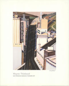 WAYNE THIEBAUD Sunset Streets SIGNED 40" x 32" Giclee 1985 Pop Art Neutral