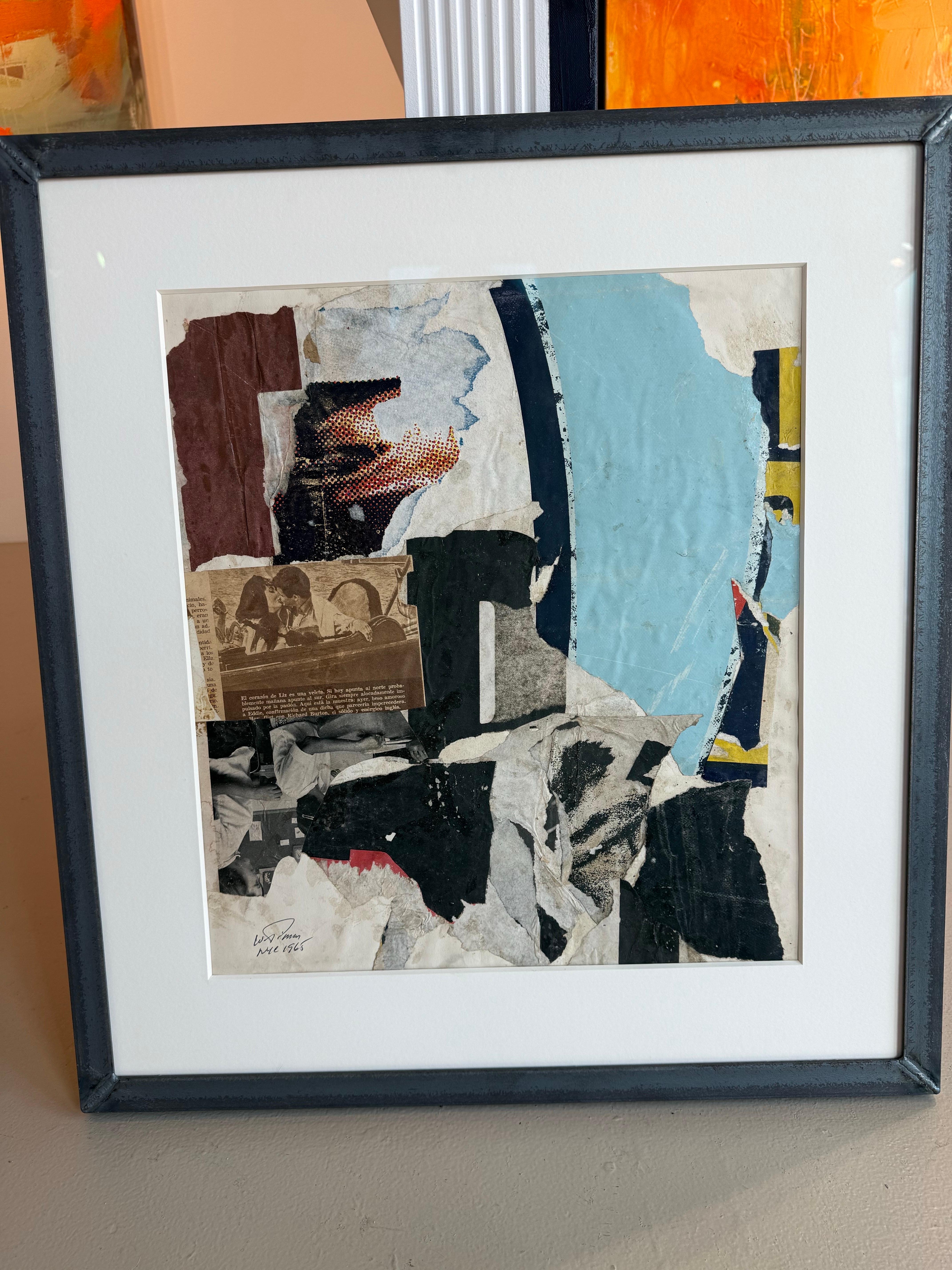 Original Vintage Collage by Wayne Timm #11 custom steel frame For Sale 4