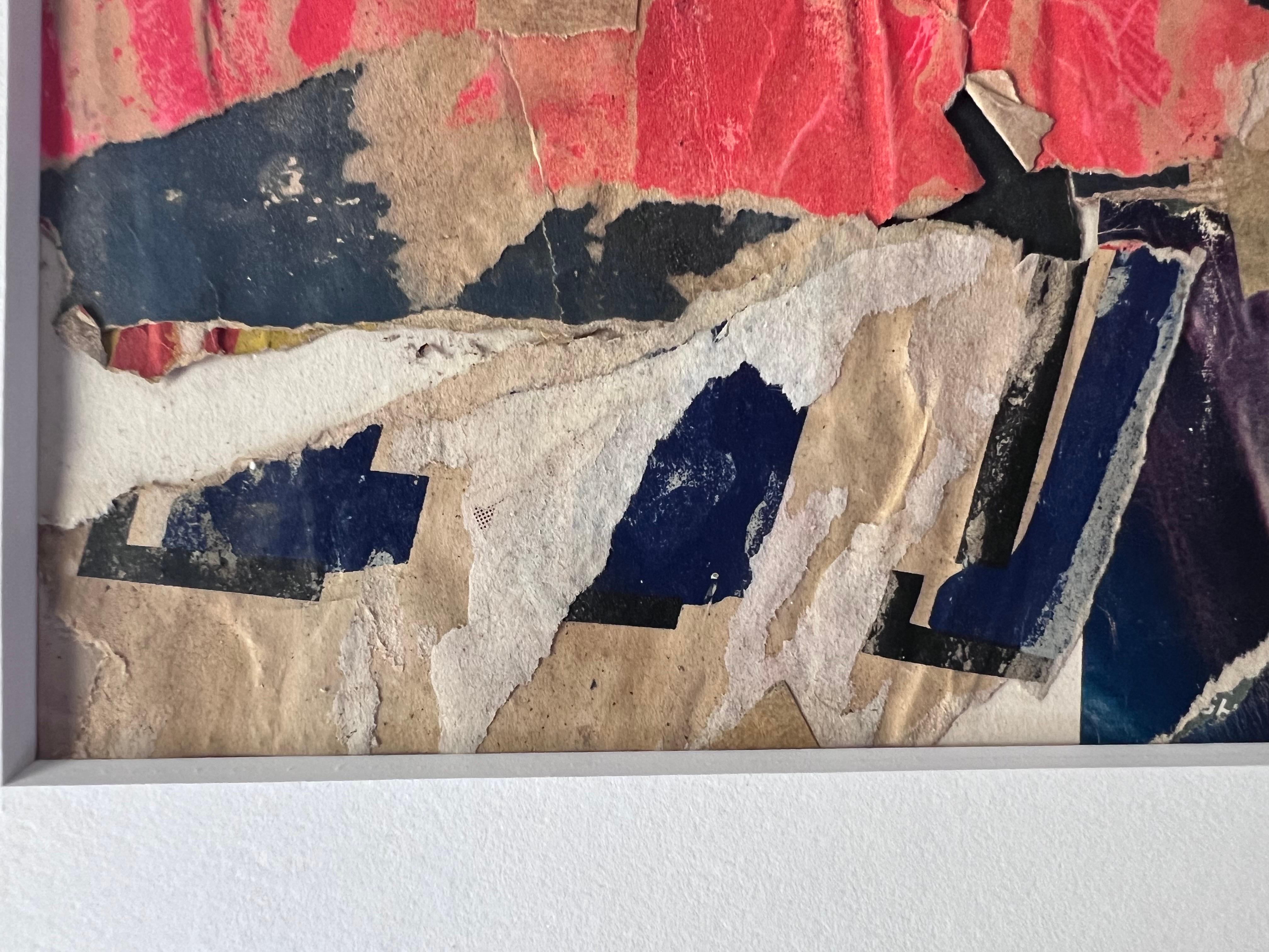 Paper and Adhesive collage by Wayne Timm. Image or mat opening measures 11 x 13 in. 

In the 1960's, Wayne Timm rubbed elbows with the likes of Warhol, Lichtenstein, Rauchenburg and many others, in the time he had an Art studio loft in New York City