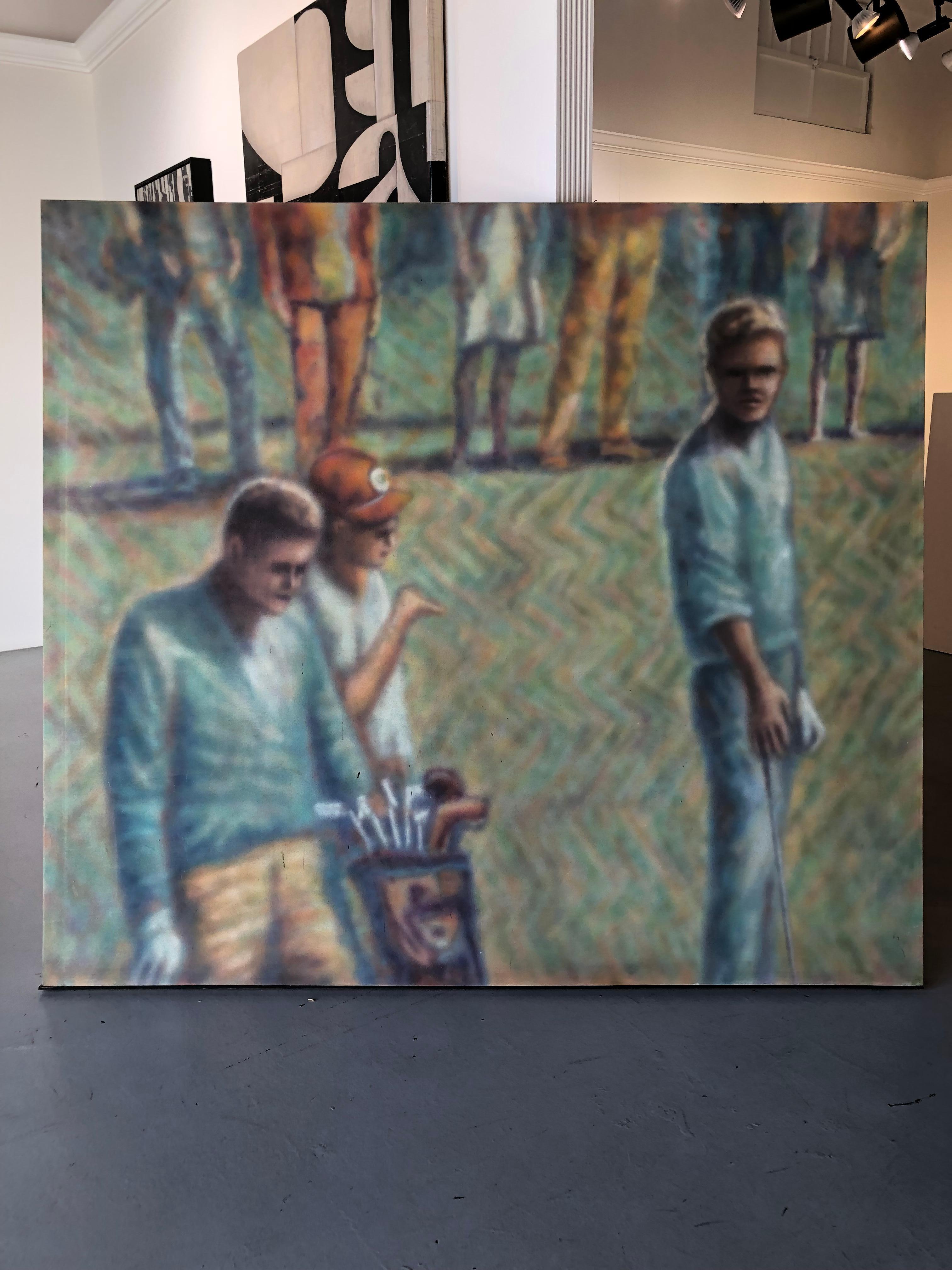 Large Vintage Painting Titled: “Goodbye Arnie” For Sale 3