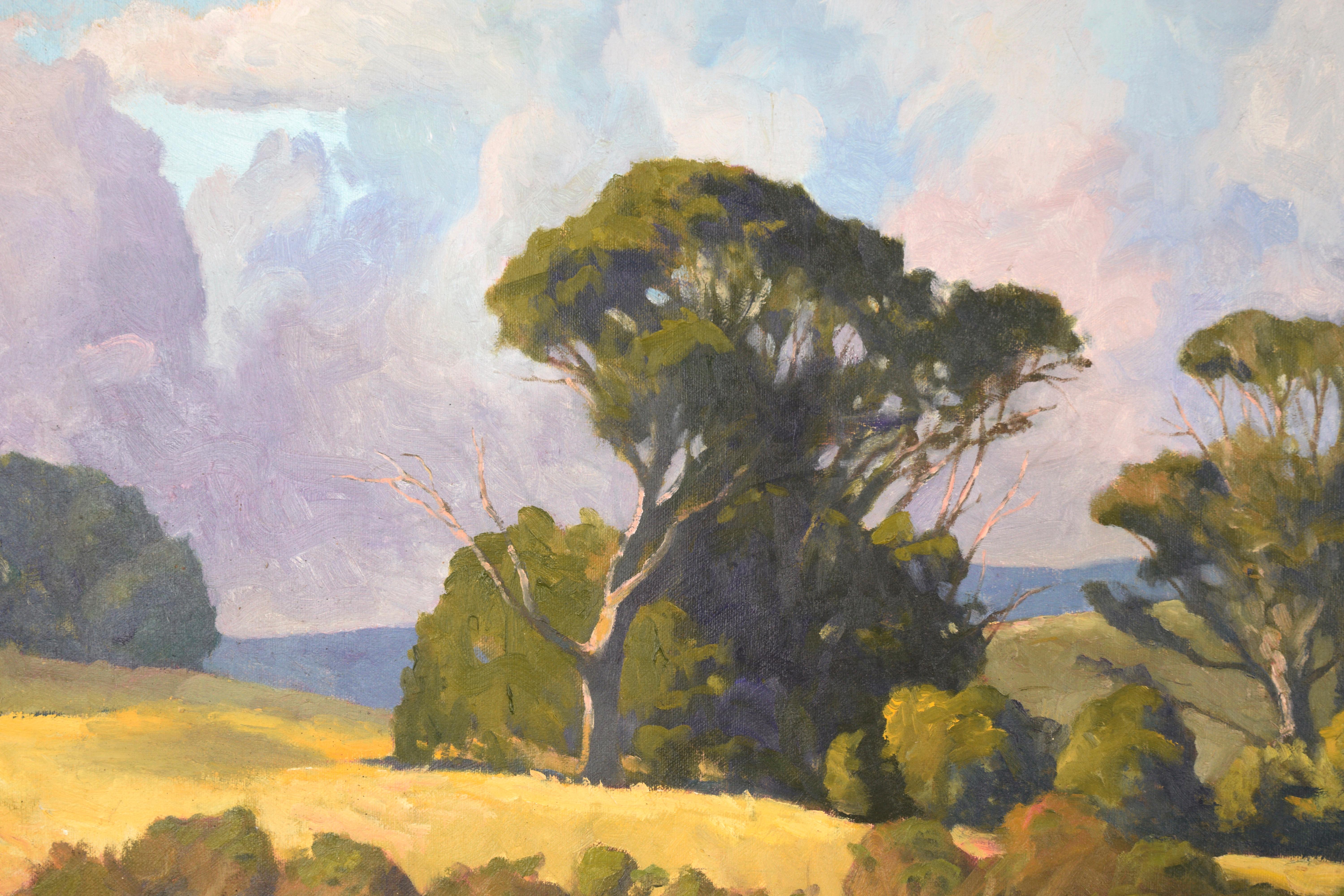 Clouds Over California Hills - Landscape - Gray Landscape Painting by Wayne Weberbauer