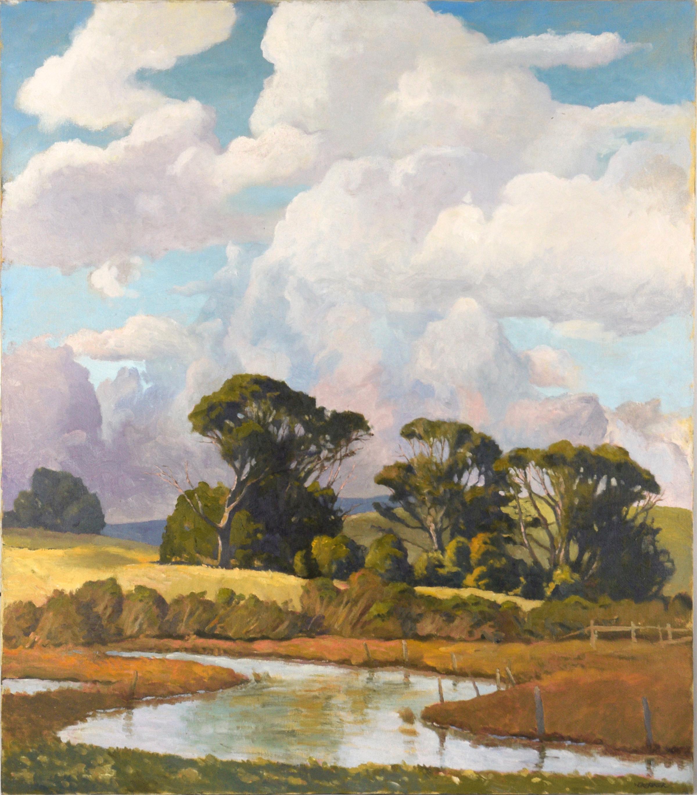Wayne Weberbauer Landscape Painting - Clouds Over California Hills - Landscape