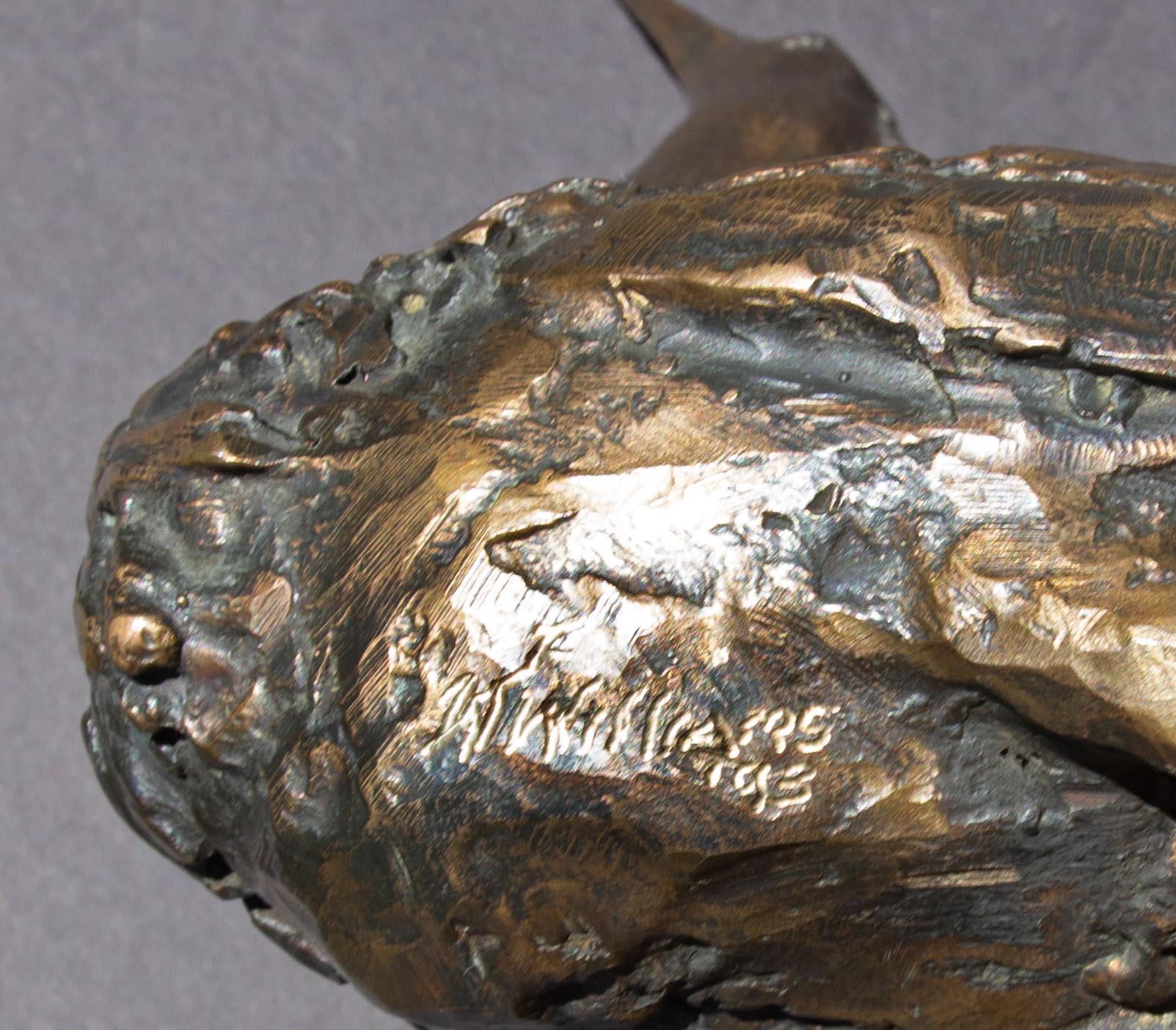 Escultura de garza de bronce de Wayne F Williams en venta 1