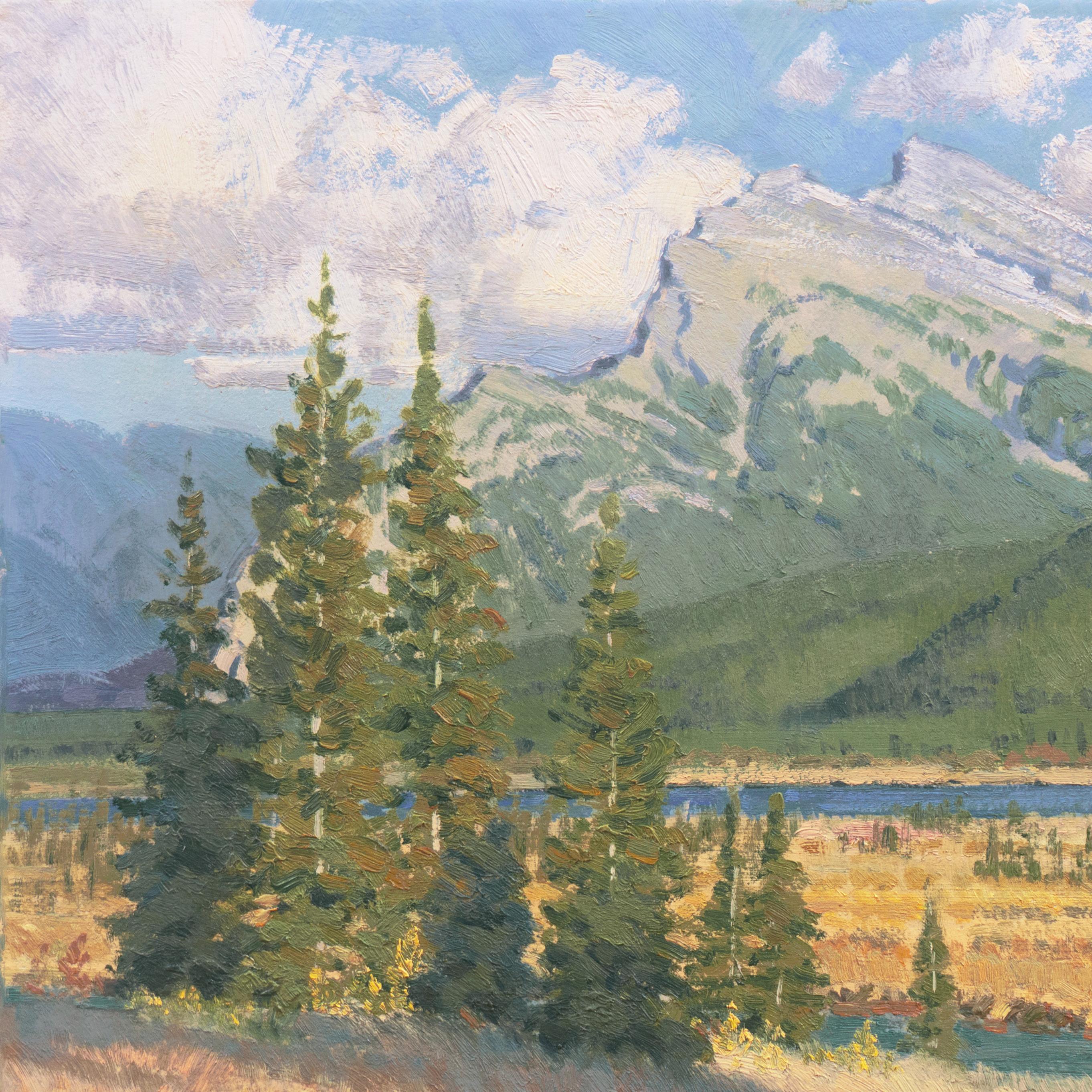 'Mt. Rundle, Canada', Alberta, Prix de West, National Academy of Western Art - Impressionist Painting by Wayne Wolfe