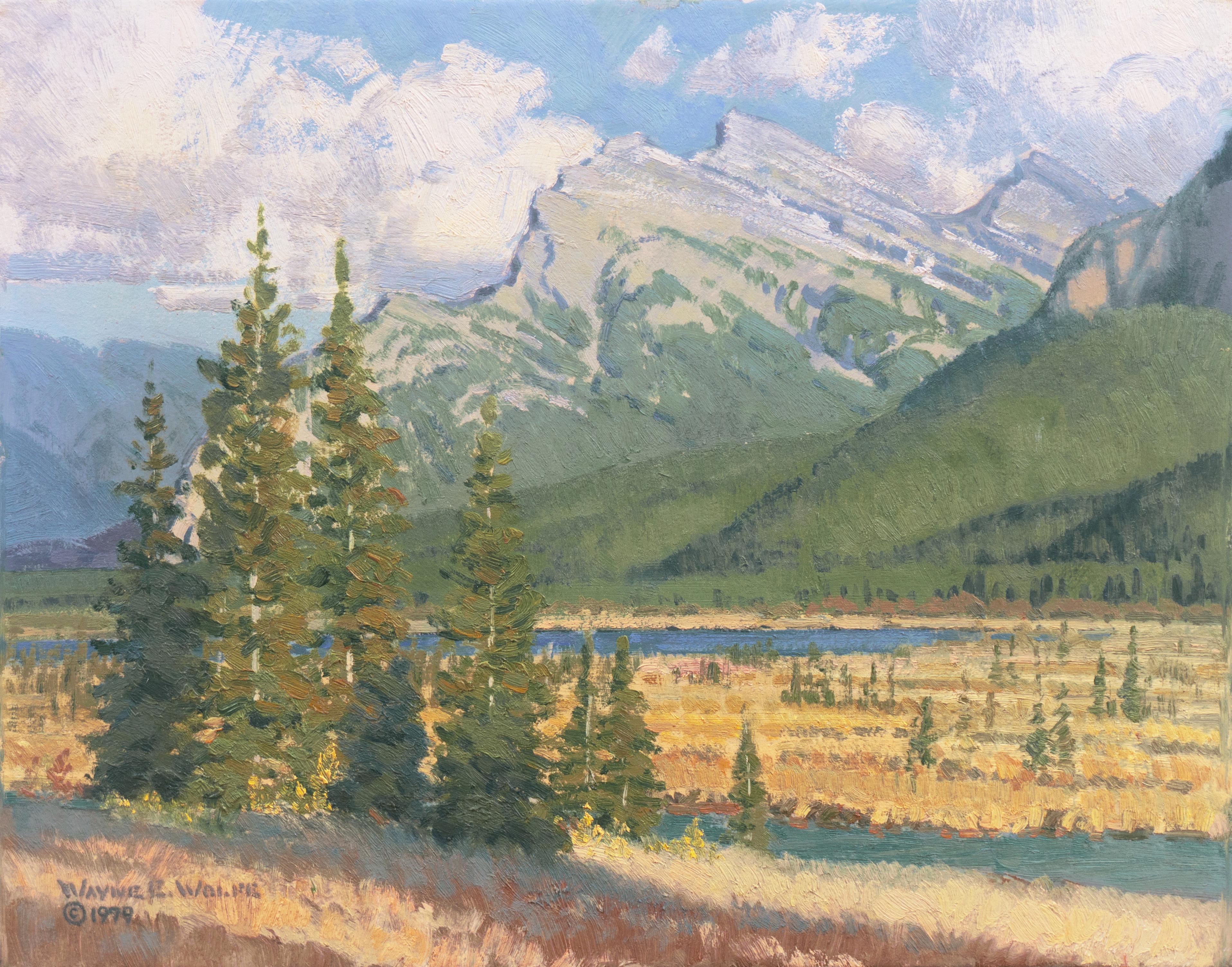 Wayne Wolfe Landscape Painting - 'Mt. Rundle, Canada', Alberta, Prix de West, National Academy of Western Art
