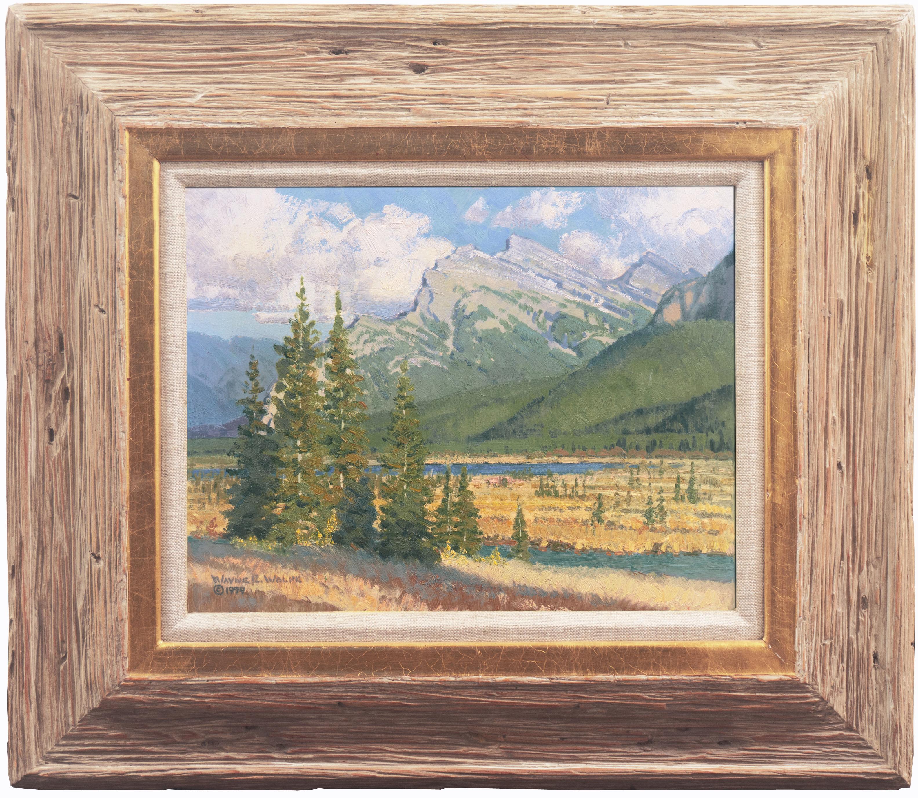 'Mt. Rundle, Canada', Alberta, Prix de West, National Academy of Western Art - Painting by Wayne Wolfe