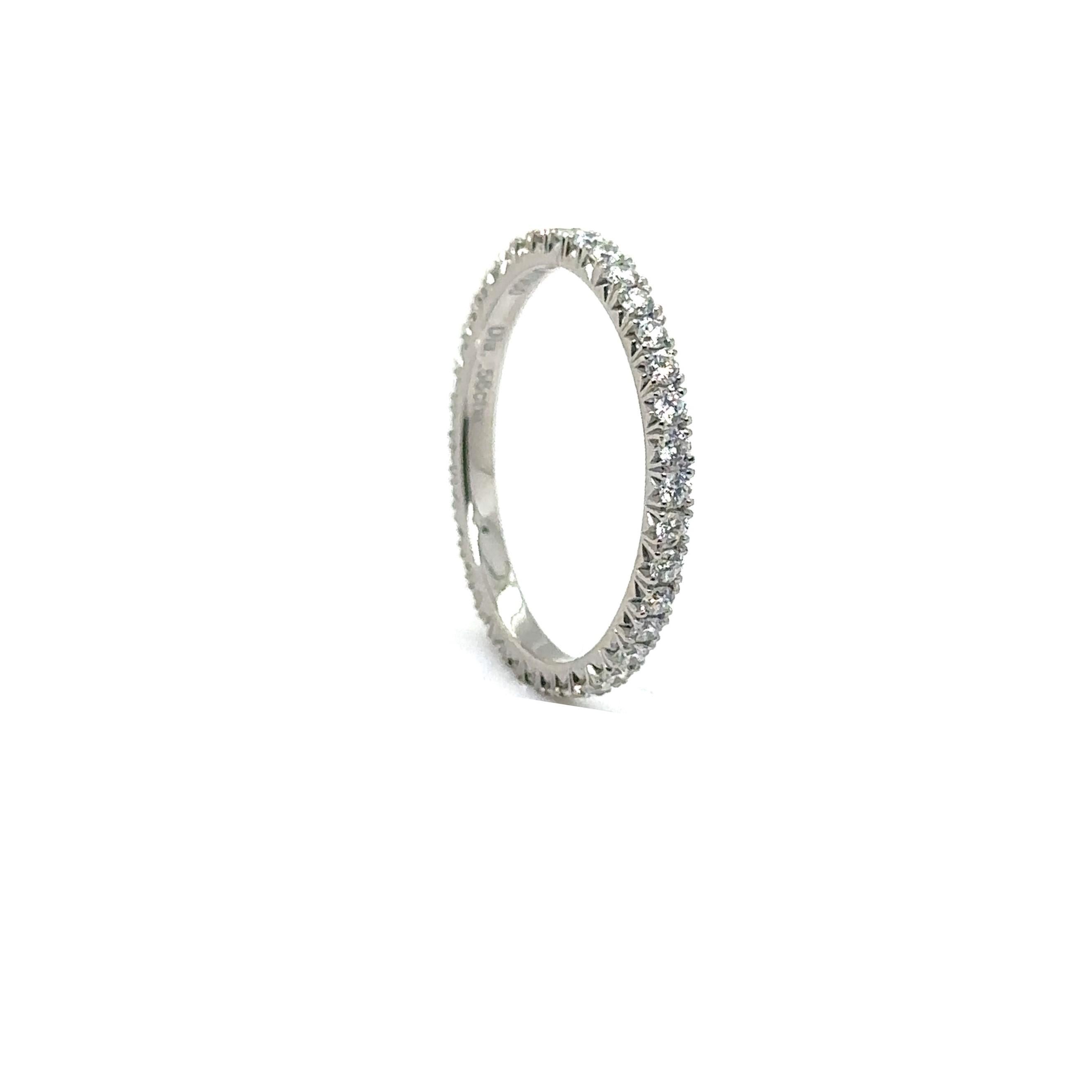 WB-1.7-33 - PLATINUM WEDDING BAND with 0.56 CWT DIAMONDS For Sale 4