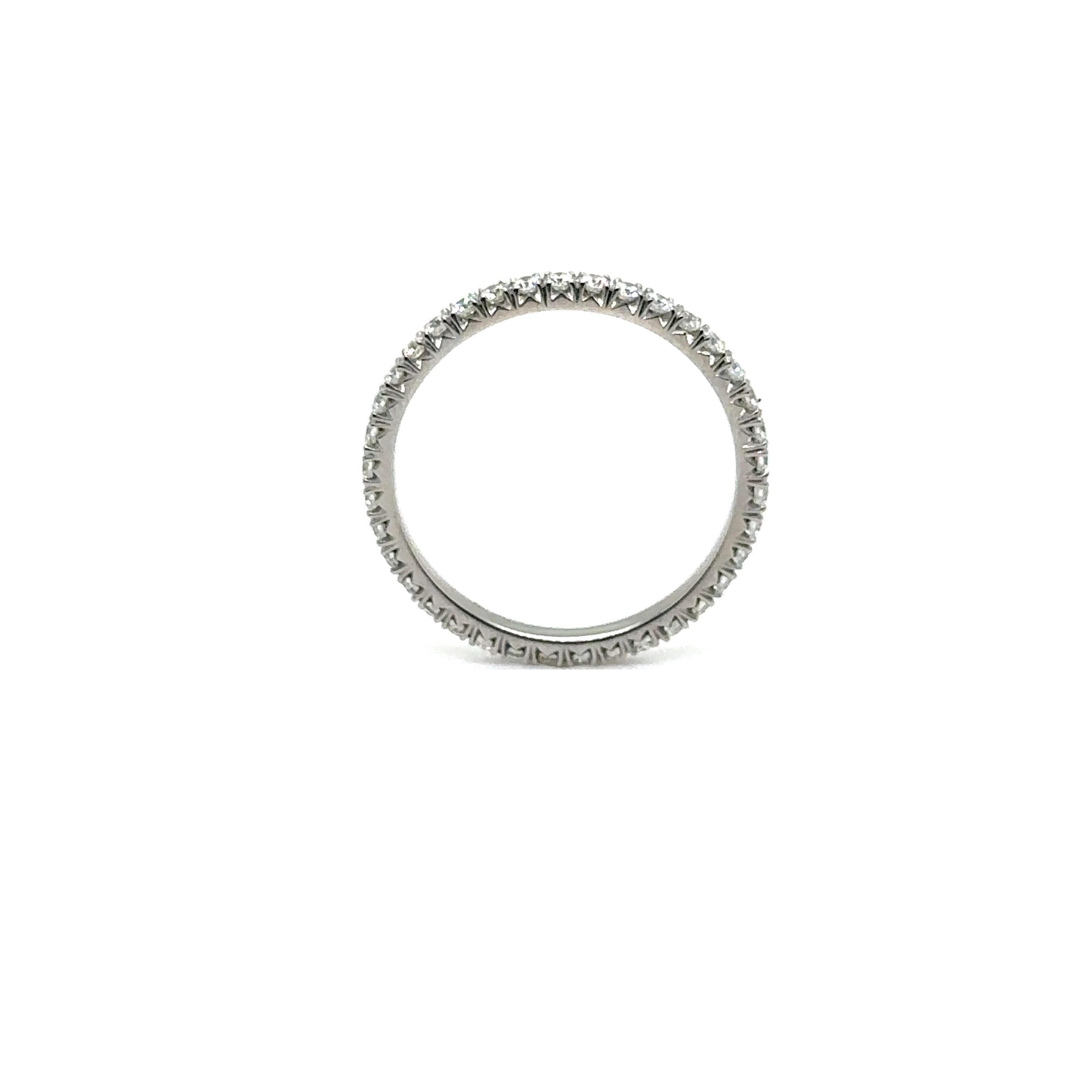 Women's WB-1.7-33 - PLATINUM WEDDING BAND with 0.56 CWT DIAMONDS For Sale