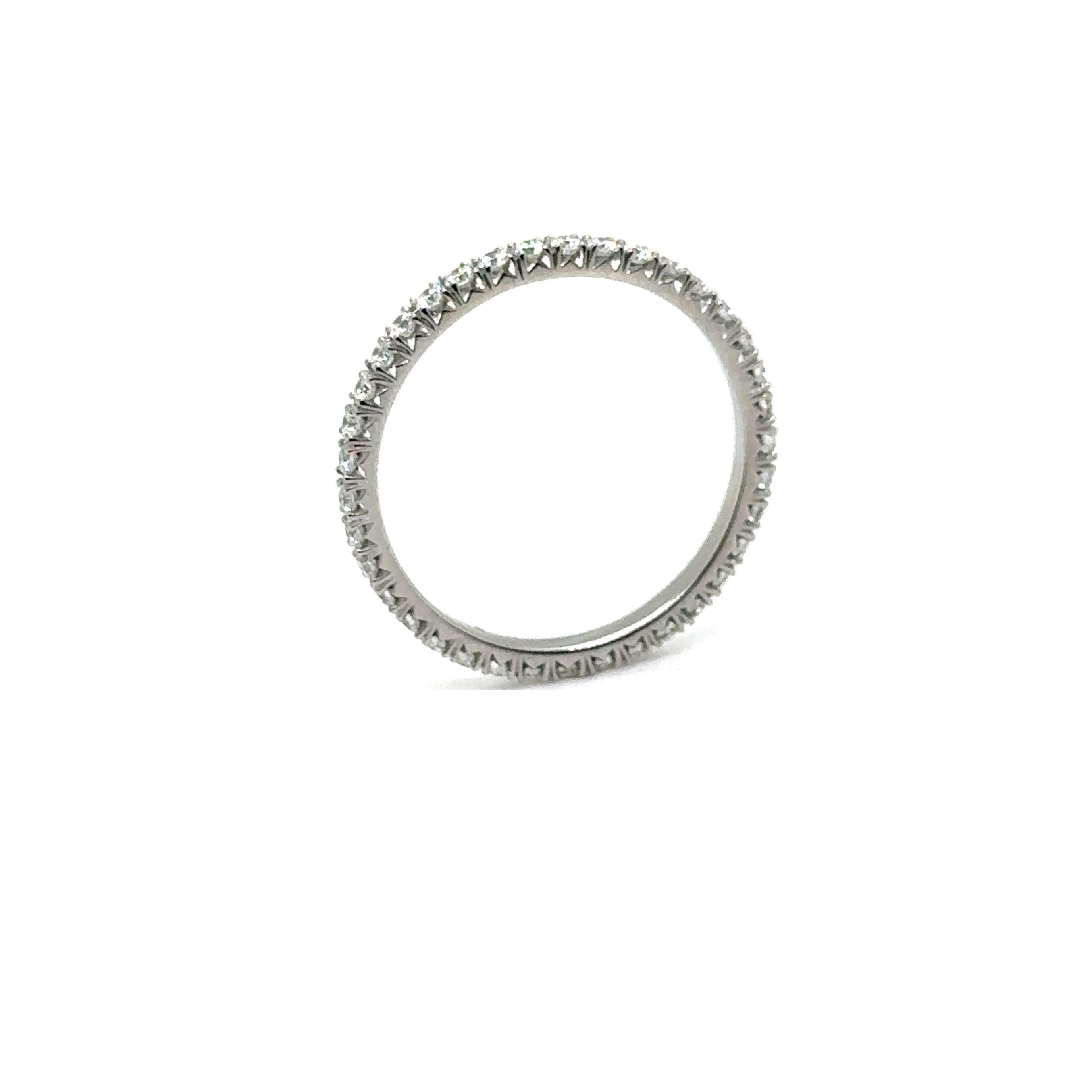 WB-1.7-33 - PLATINUM WEDDING BAND with 0.56 CWT DIAMONDS For Sale 1