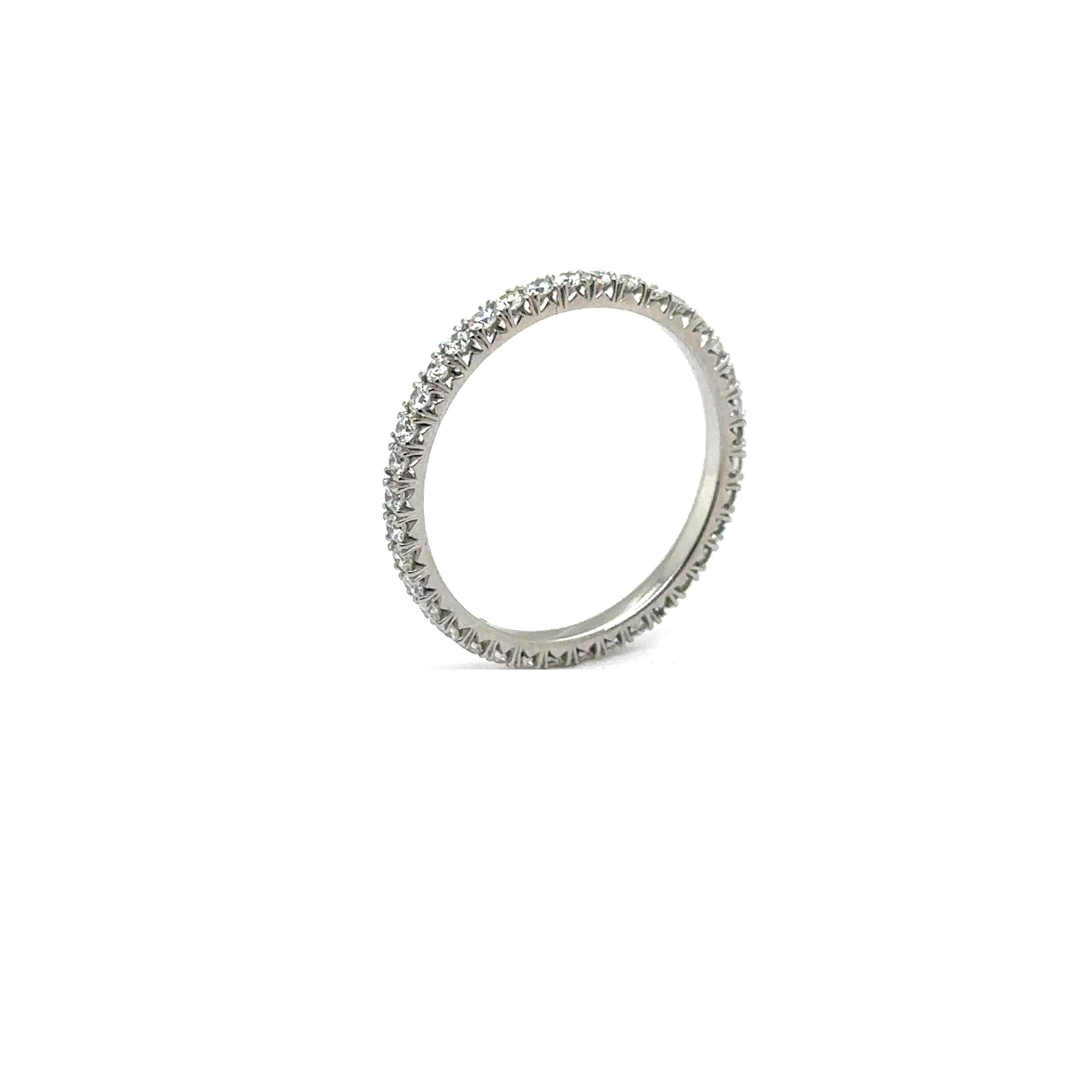 WB-1.7-33 - PLATINUM WEDDING BAND with 0.56 CWT DIAMONDS For Sale 2