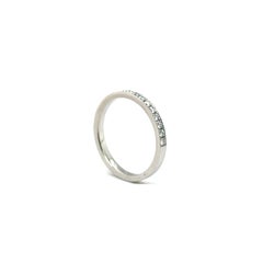 WB-17-PLAT - PLATINUM WEDDING BAND with 0.26 CT HALF WAY AROUND DIAMONDS