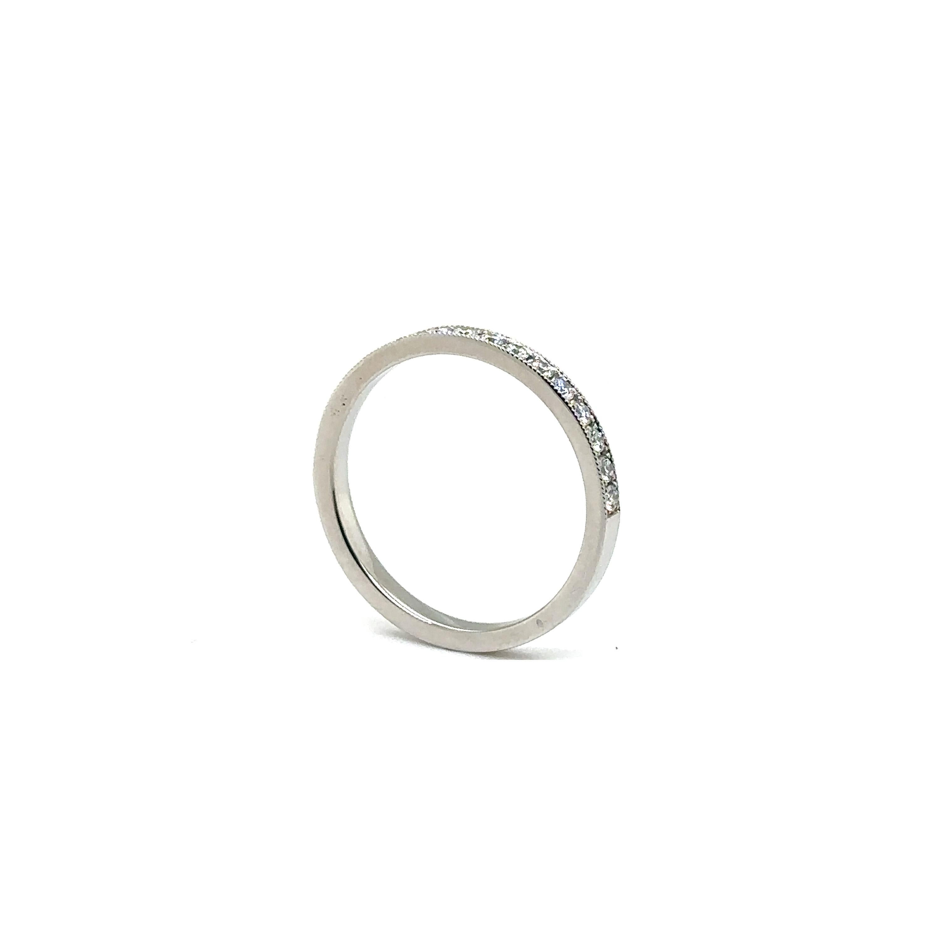 WB-17-PLAT - PLATINUM WEDDING BAND with 0.26 CT HALF WAY AROUND DIAMONDS For Sale 2