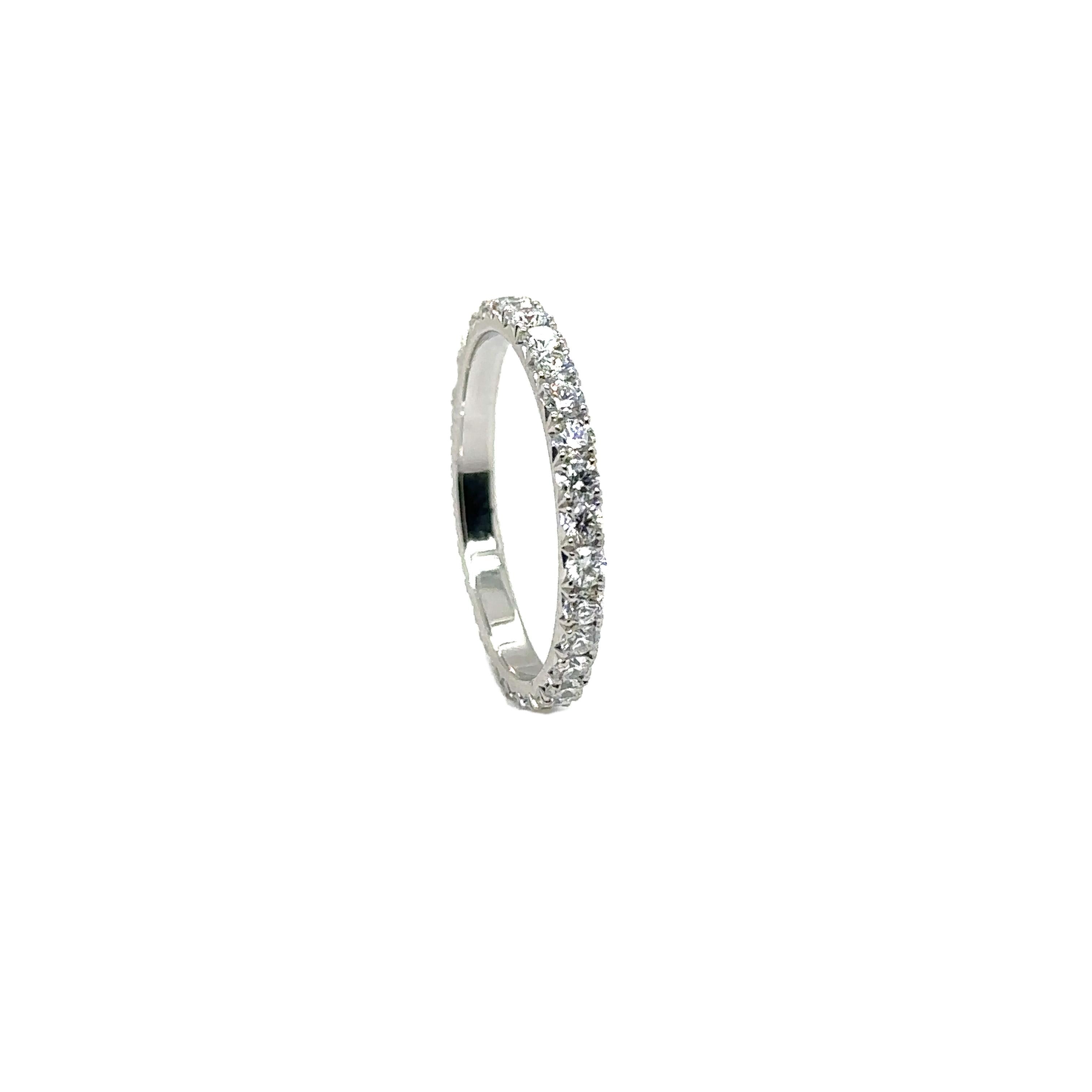 WB-1.9-30 - PLATINUM MICRO PAVE FISH TAIL BAND with 0.83 CWT DIAMONDS For Sale 6