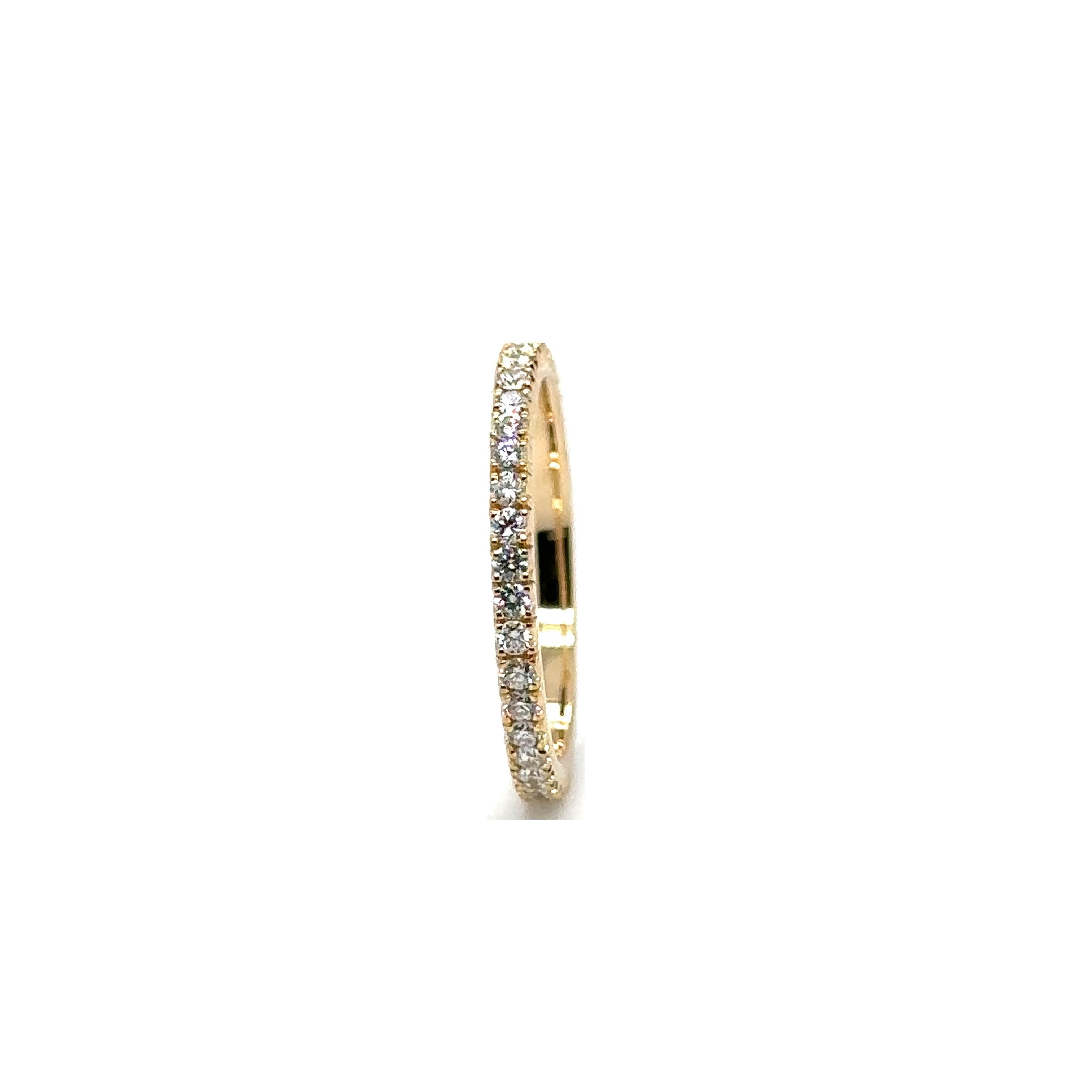 Modern WB-39 18 KY - 18KY WEDDING BAND with 0.52 CWT DIAMONDS For Sale