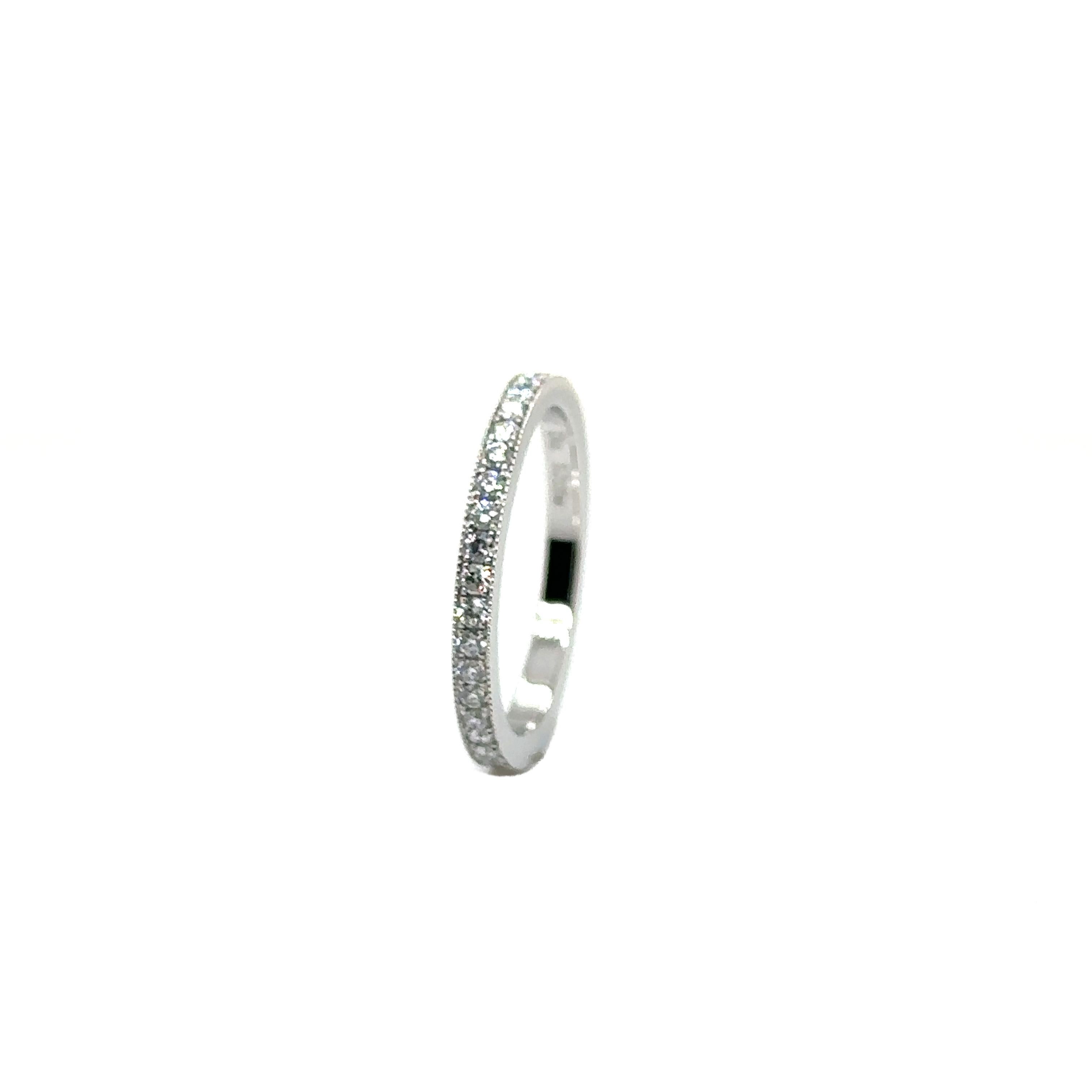 Modern WB-39-PLAT - PLATINUM WEDDING BAND with 0.52 CT DIAMONDS For Sale
