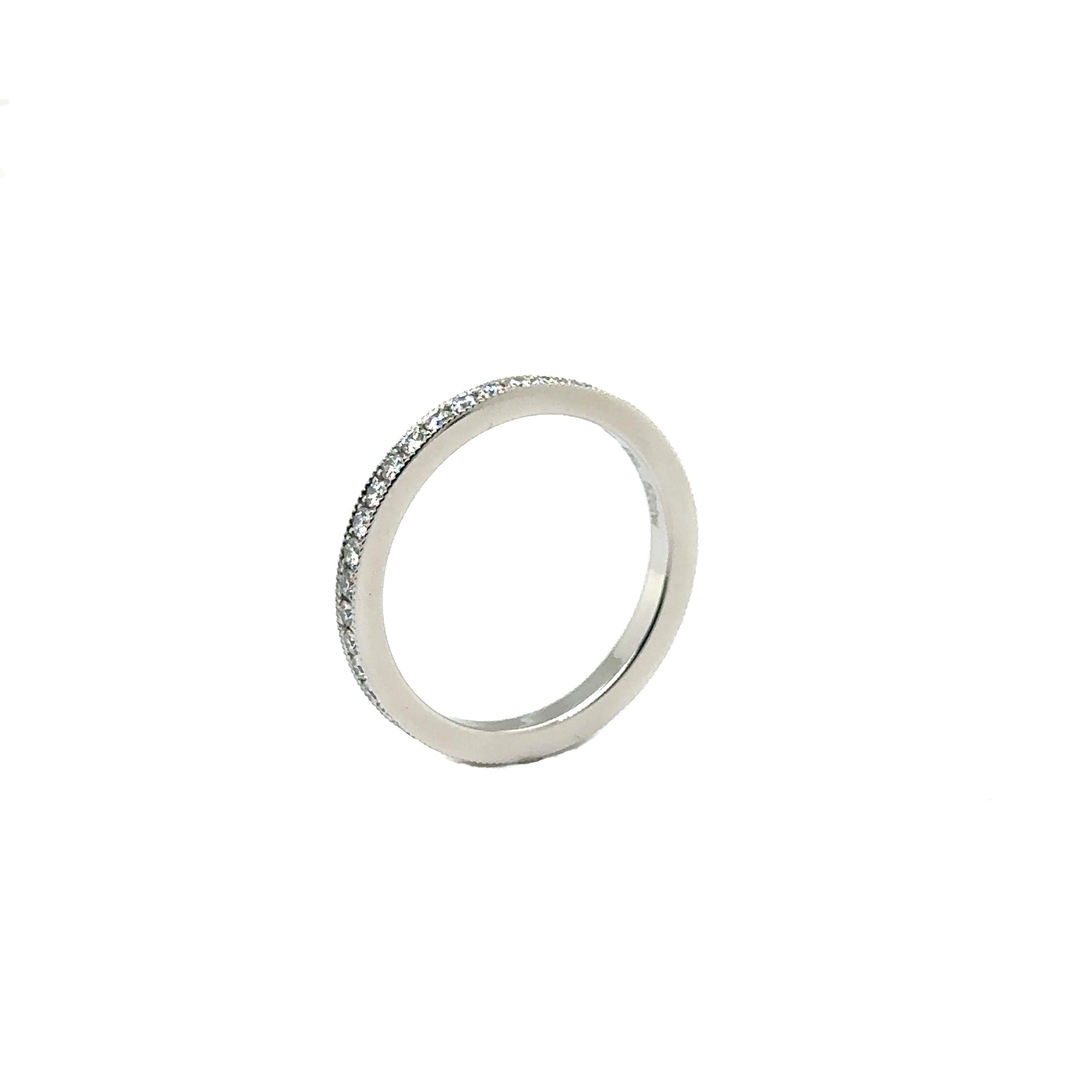 Women's WB-39-PLAT - PLATINUM WEDDING BAND with 0.52 CT DIAMONDS For Sale
