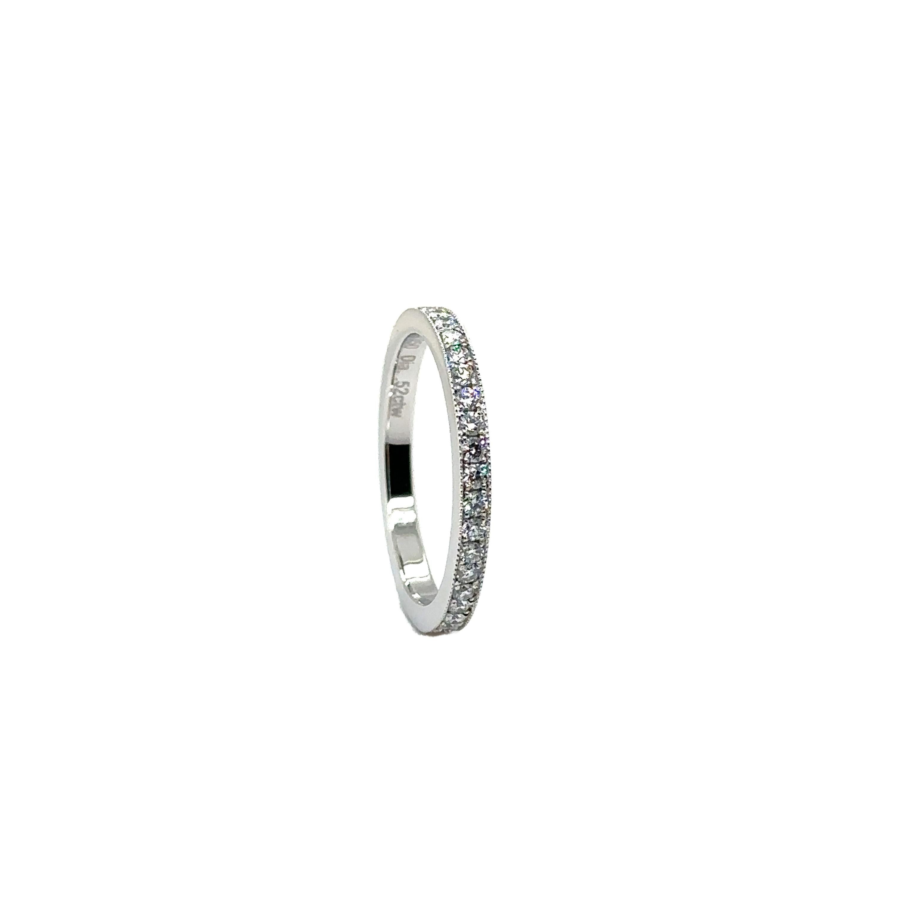 WB-39-PLAT - PLATINUM WEDDING BAND with 0.52 CT DIAMONDS For Sale 1