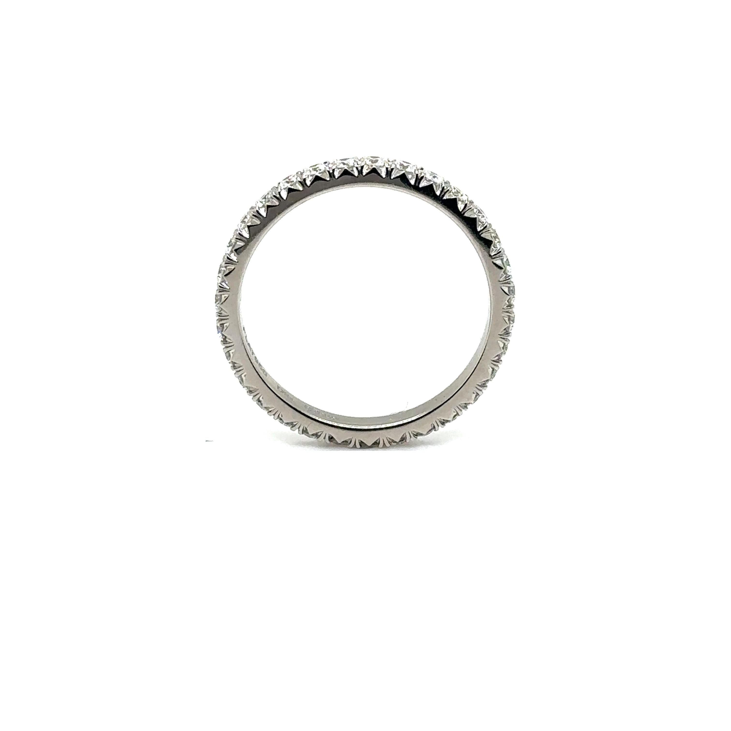 WB31 PLAT - PLATINUM WEDDING BAND with 0.68 CWT DIAMONDS For Sale 4