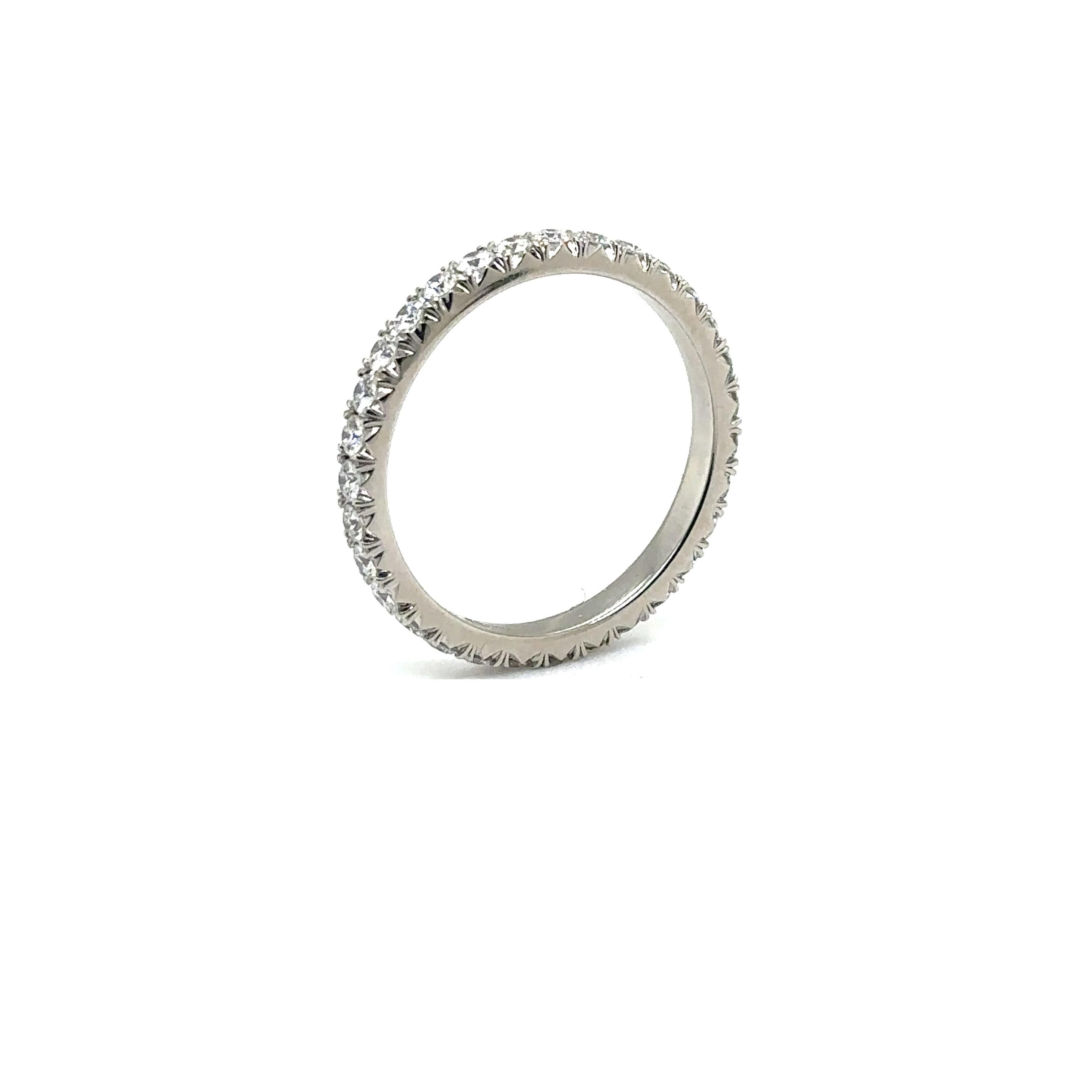 WB31 PLAT - PLATINUM WEDDING BAND with 0.68 CWT DIAMONDS For Sale 5