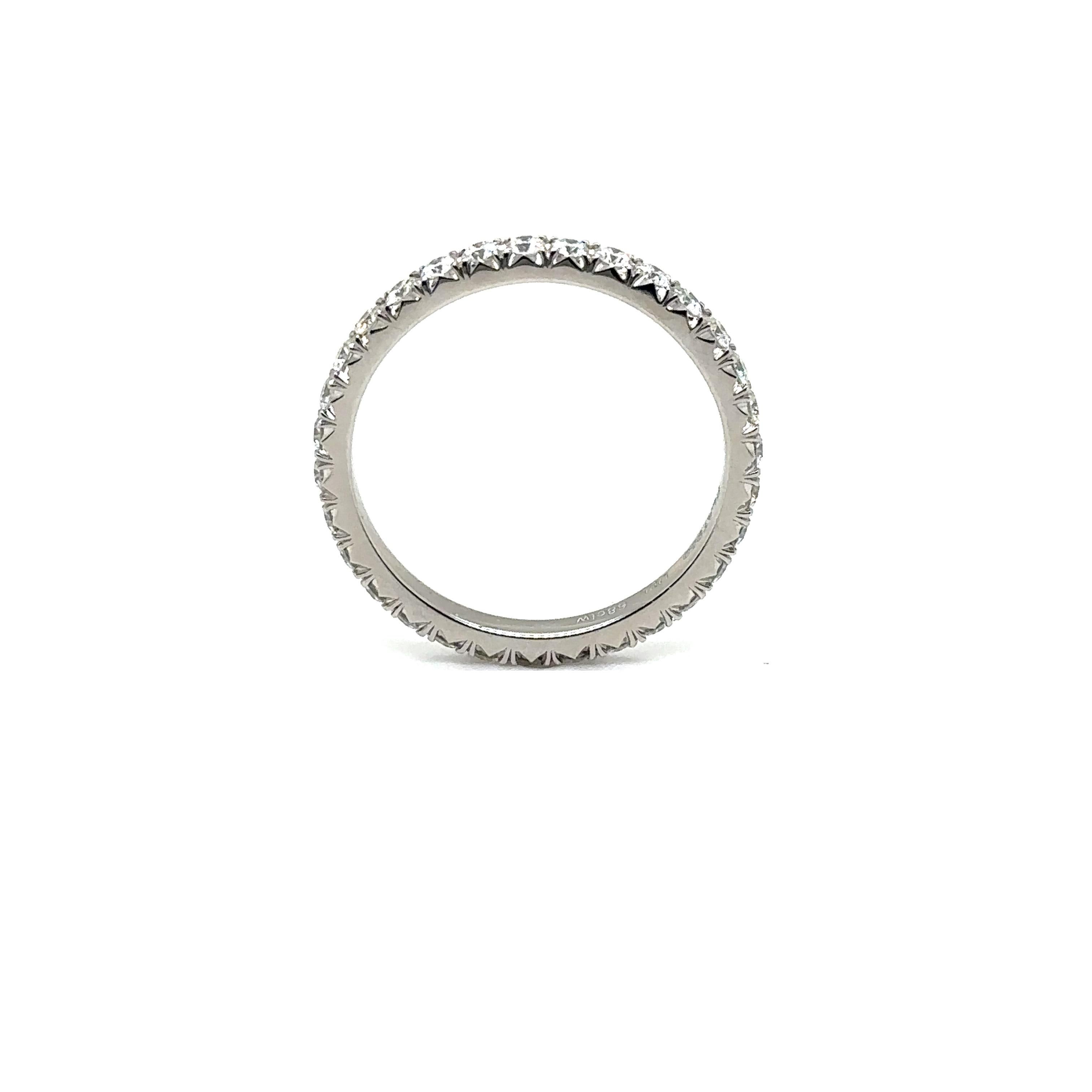 WB31 PLAT - PLATINUM WEDDING BAND with 0.68 CWT DIAMONDS For Sale 1