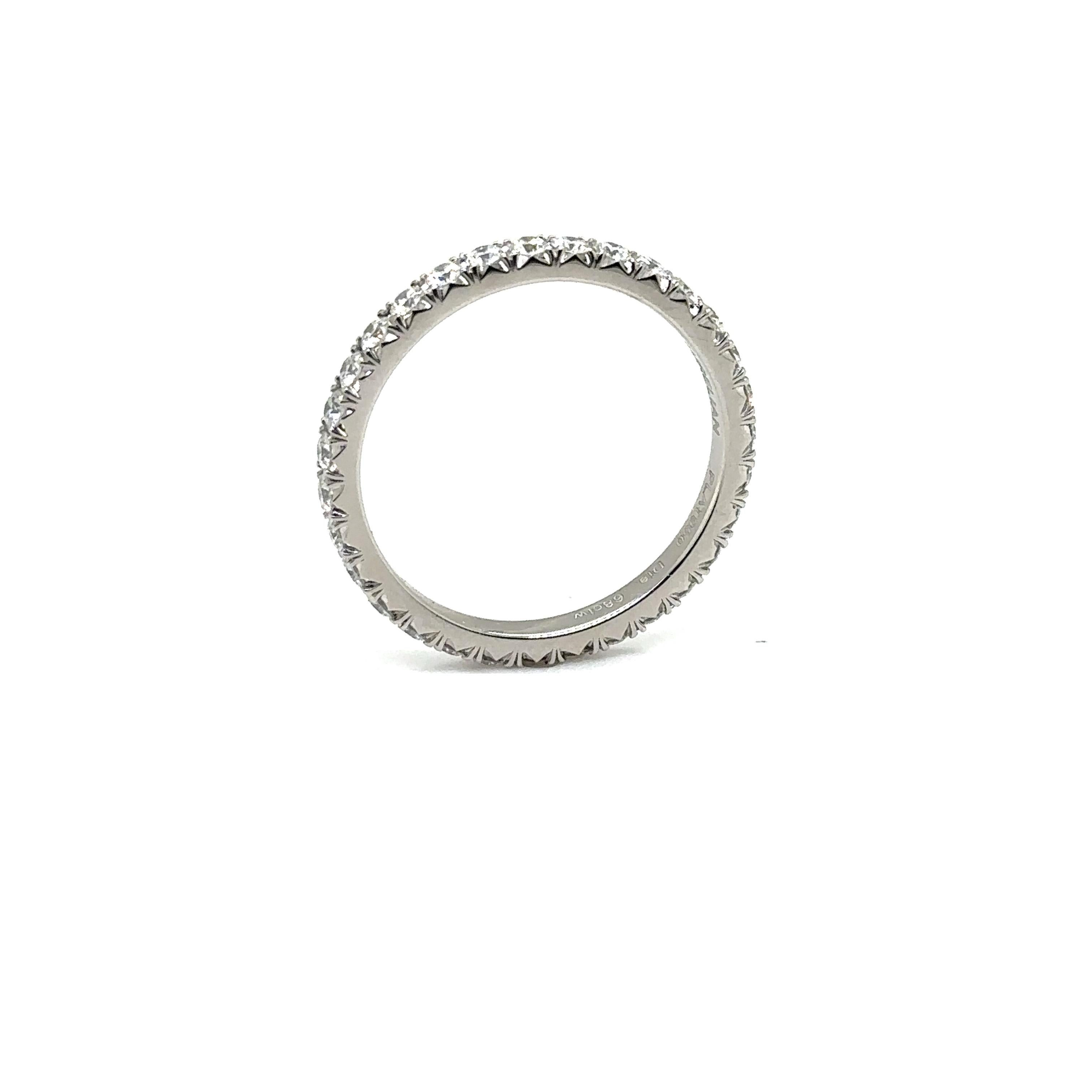 WB31 PLAT - PLATINUM WEDDING BAND with 0.68 CWT DIAMONDS For Sale 2