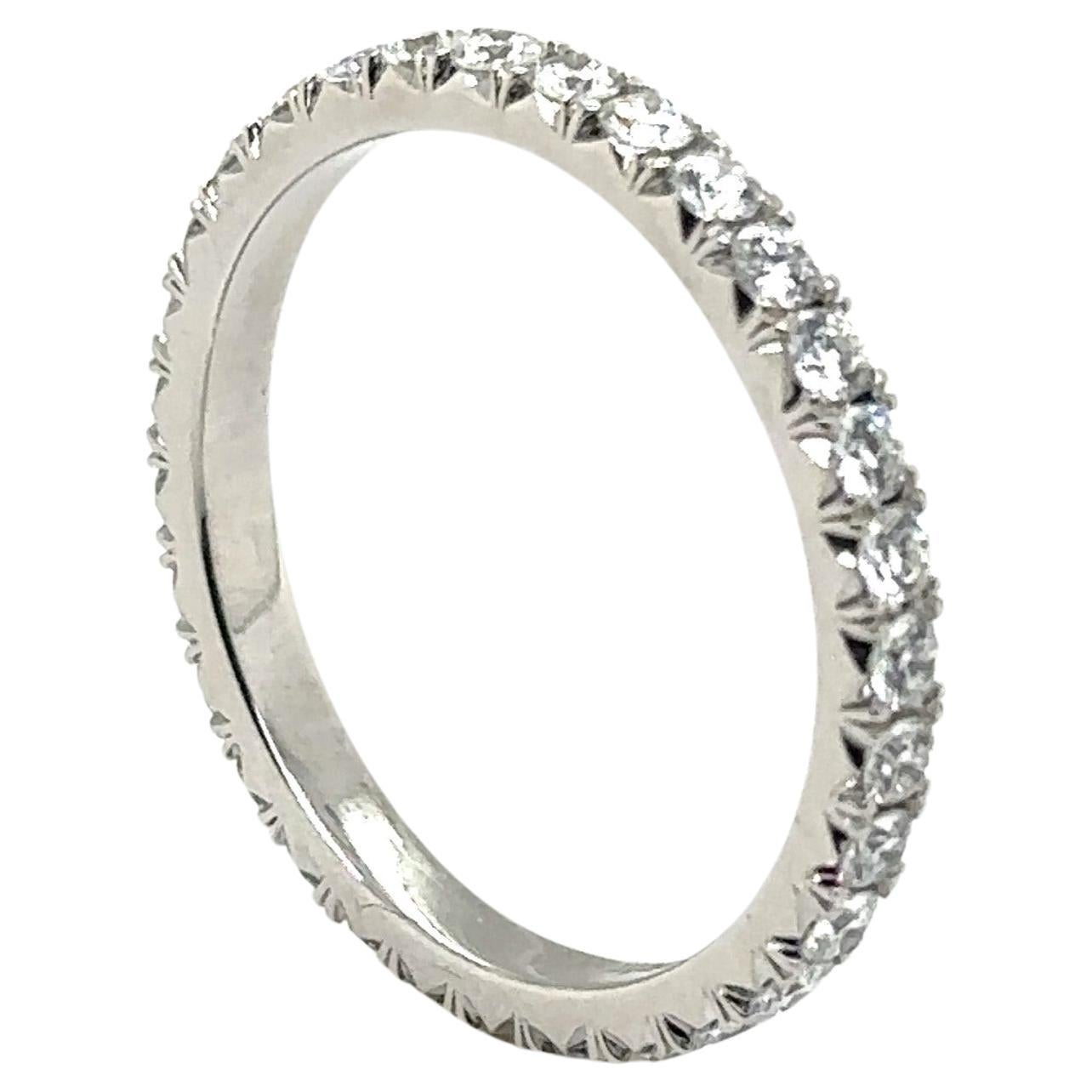 WB31 PLAT - PLATINUM WEDDING BAND with 0.68 CWT DIAMONDS For Sale