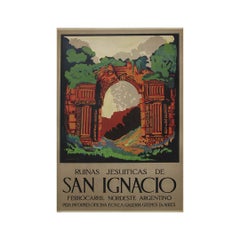1929 Original-Reiseplakat von W.C. Hurrie - San Ignacio Jesuitenruinen, Argentinien